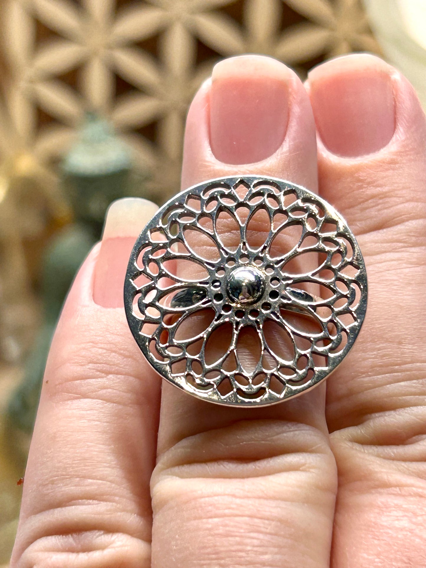 Bague mandala en argent