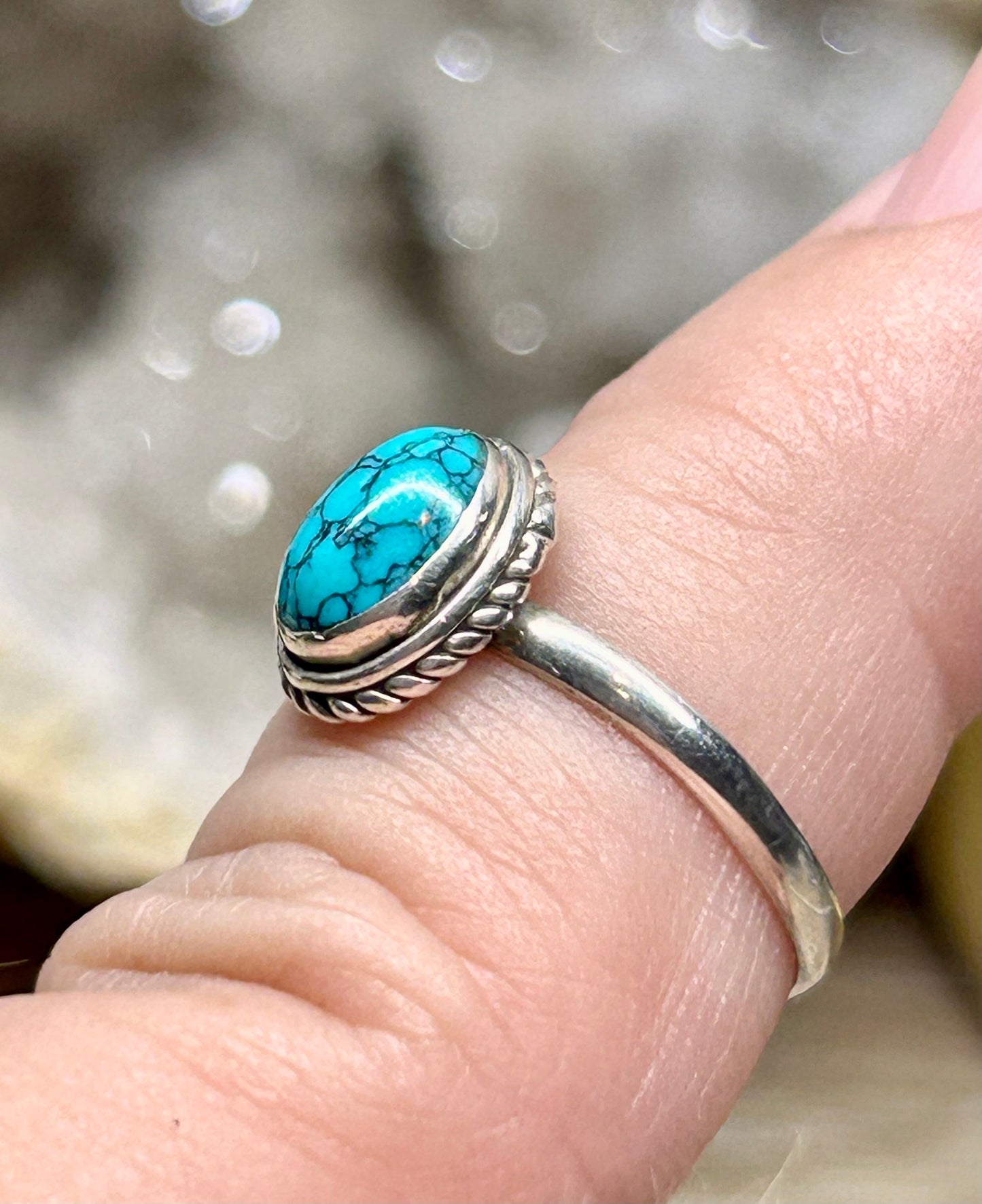 Bague en argent et turquoise