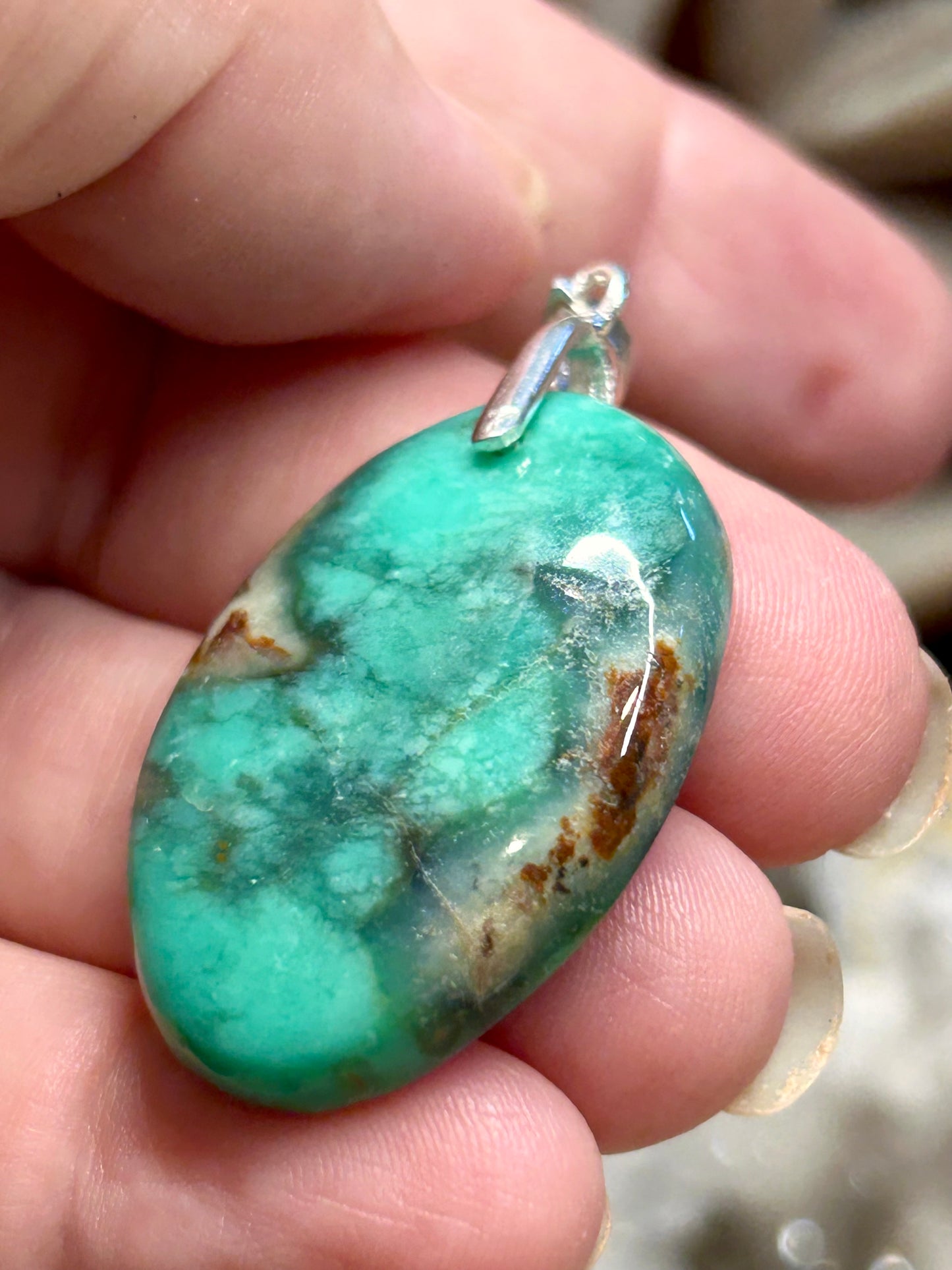 Pendentif de chrysoprase