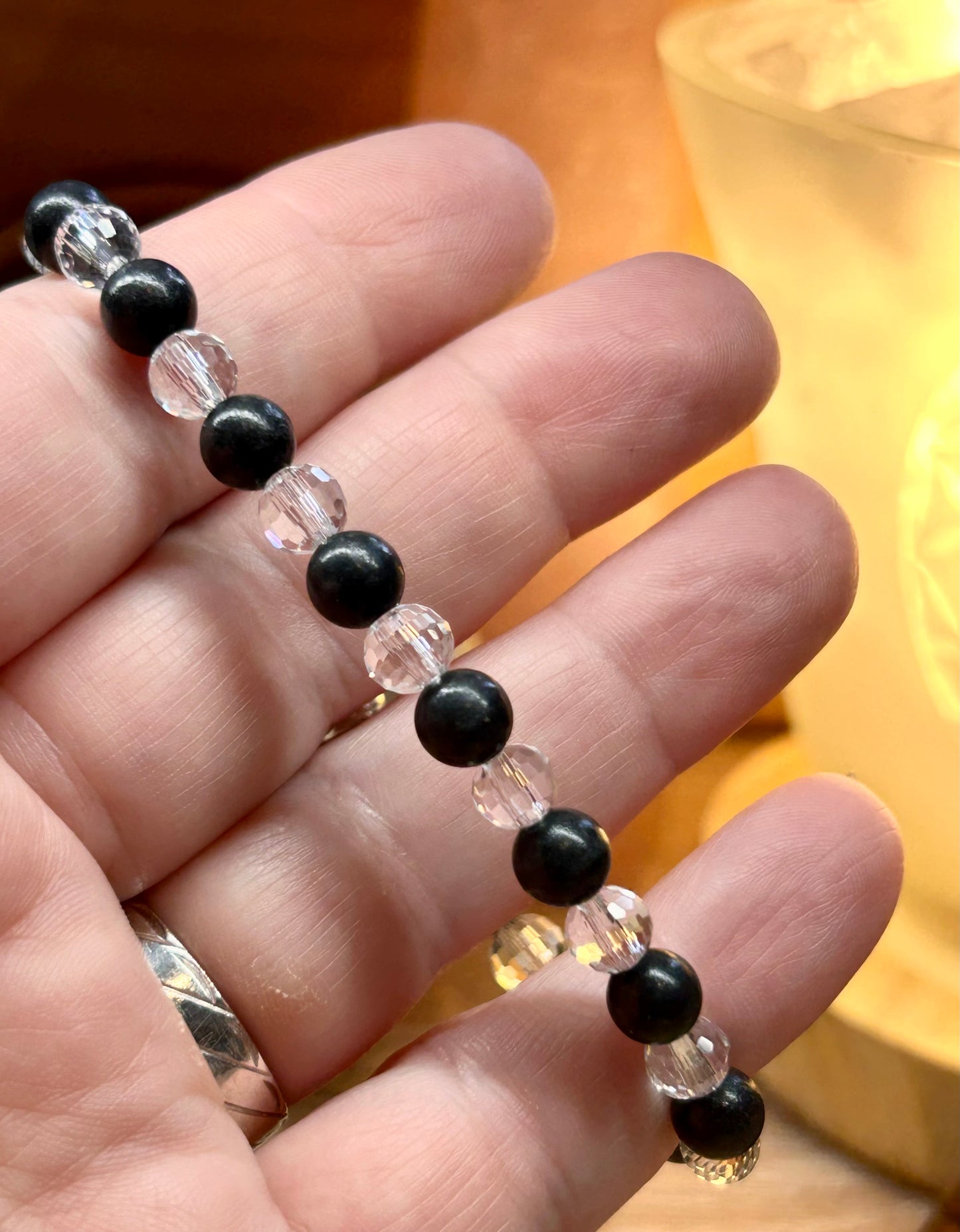 Bracelet de shungite et cristal de roche - 4