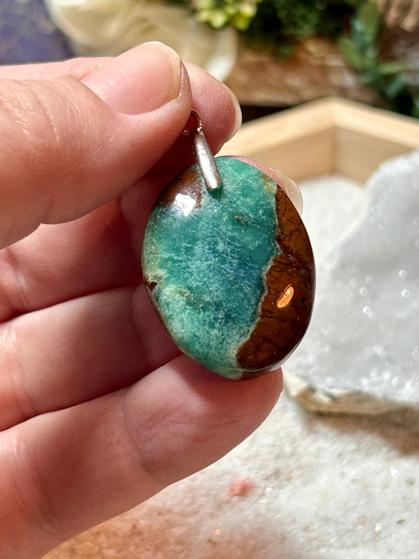 Pendentif de chrysoprase