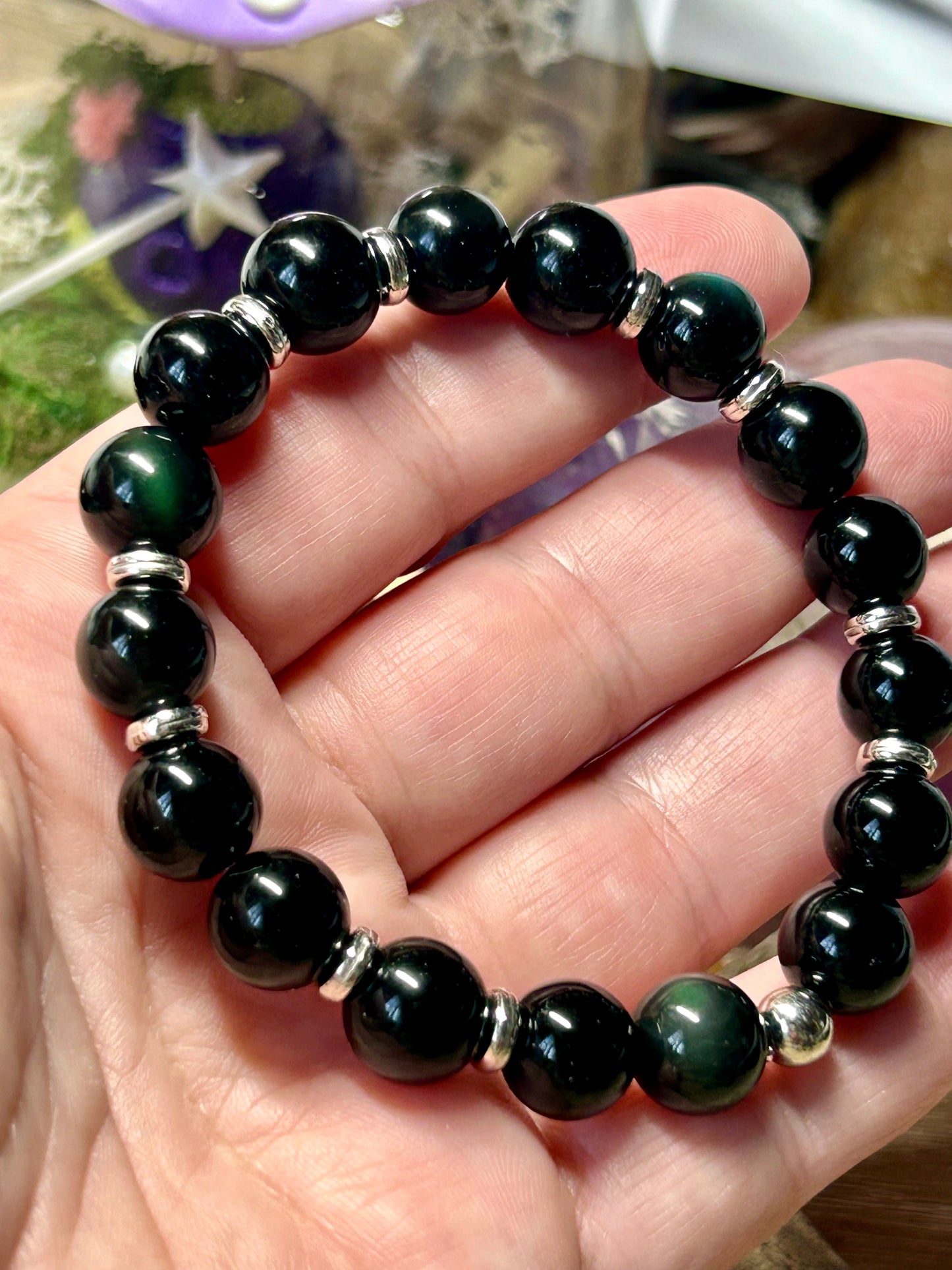 Bracelet en obsidienne œil céleste