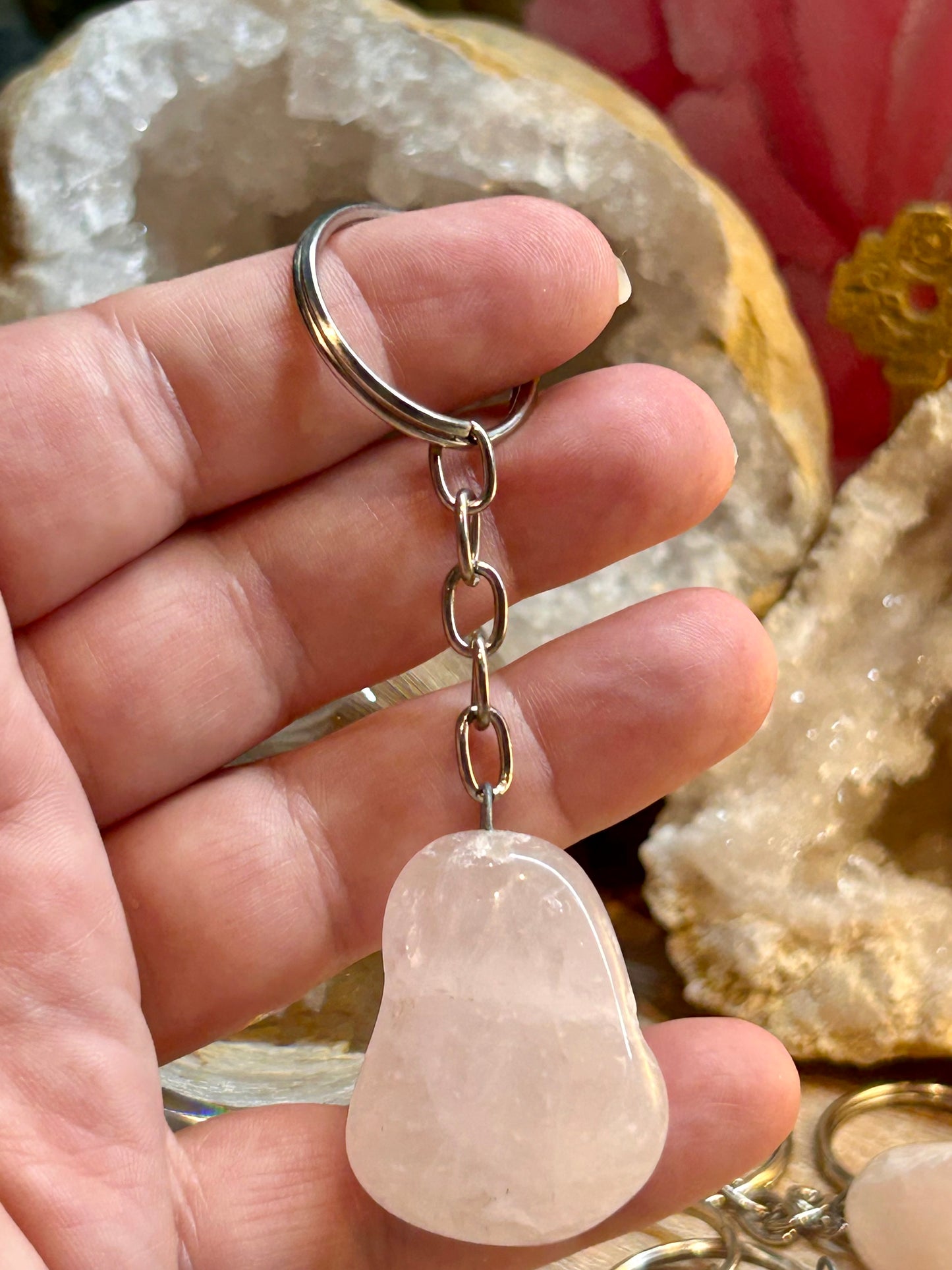 Porte clefs Quartz Rose