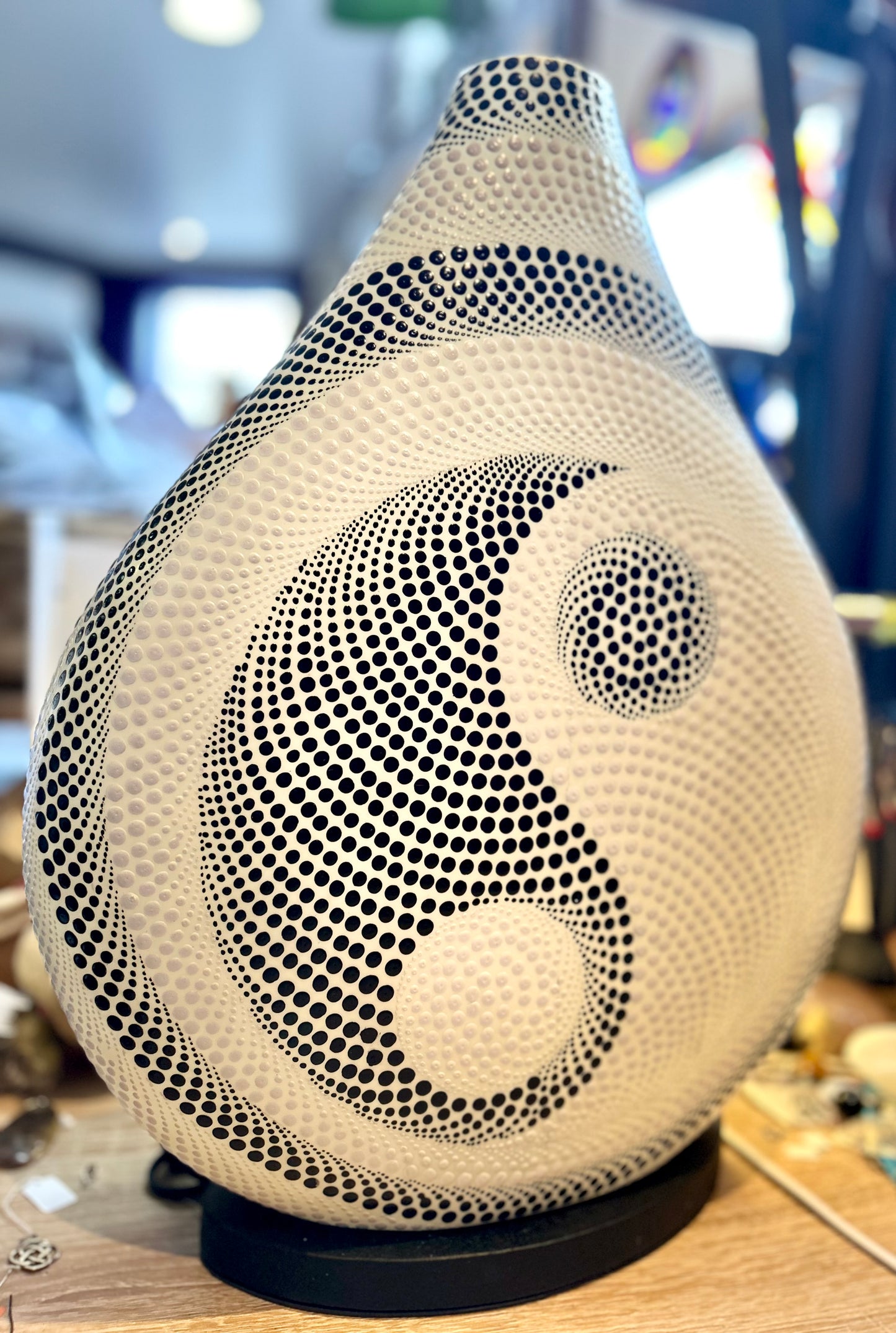 Lampe haute en résine Yin Yang