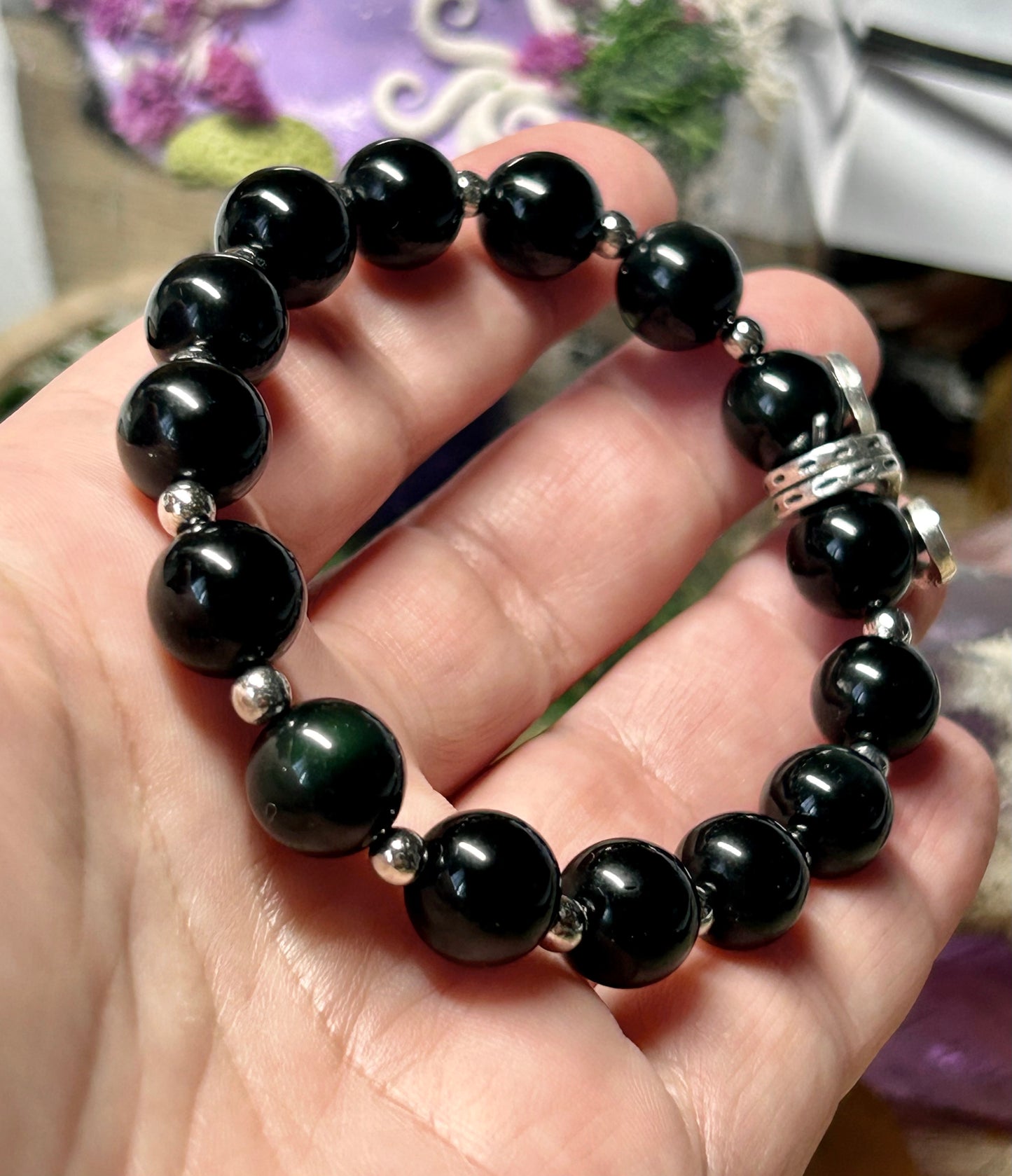 Bracelet en obsidienne œil céleste