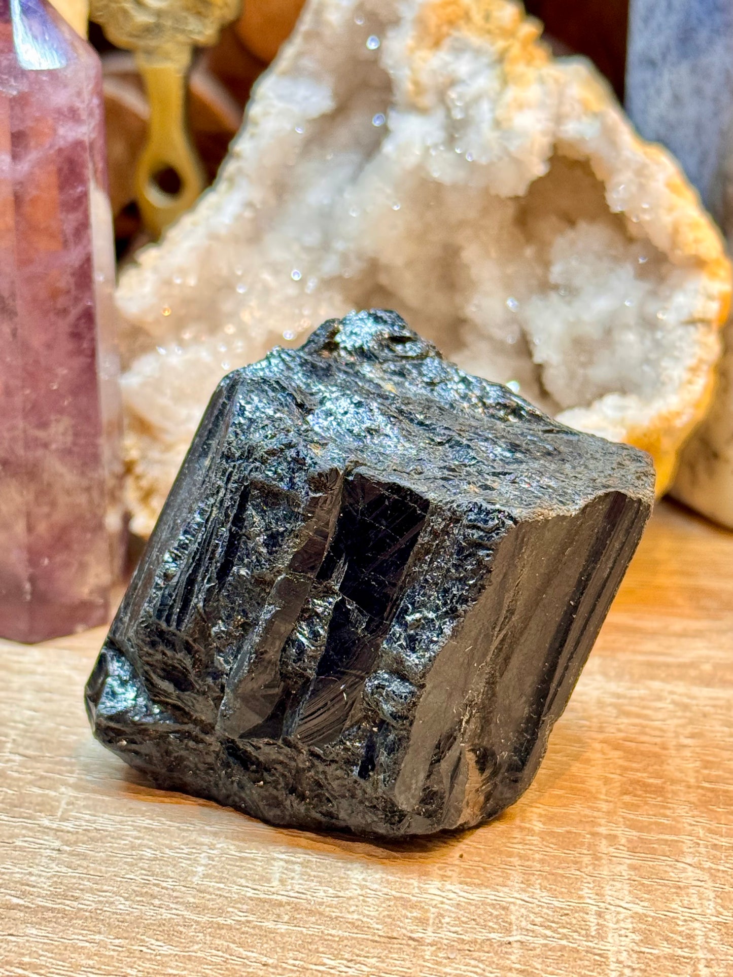 Bloc de tourmaline noire brute