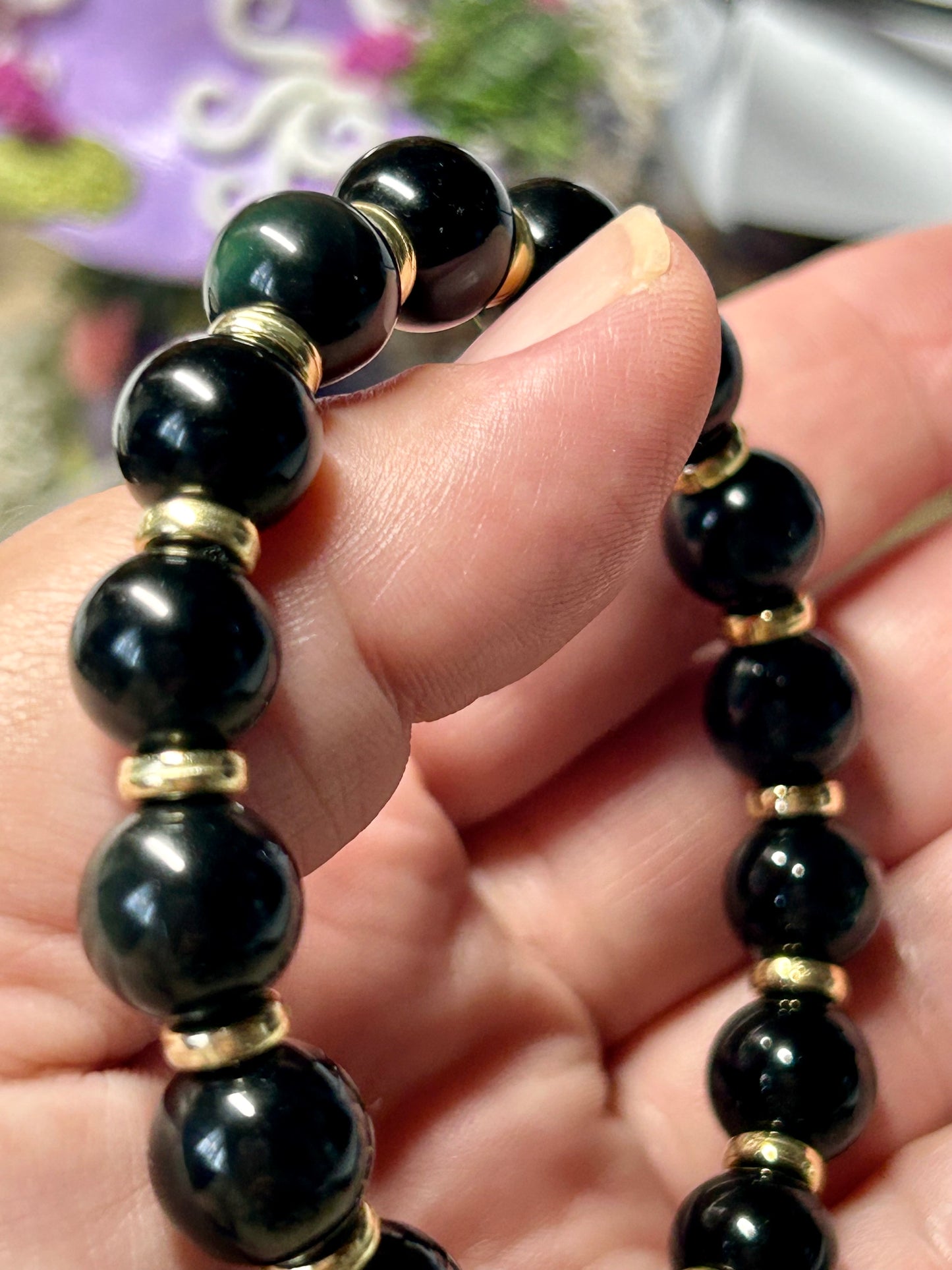 Bracelet en obsidienne œil céleste