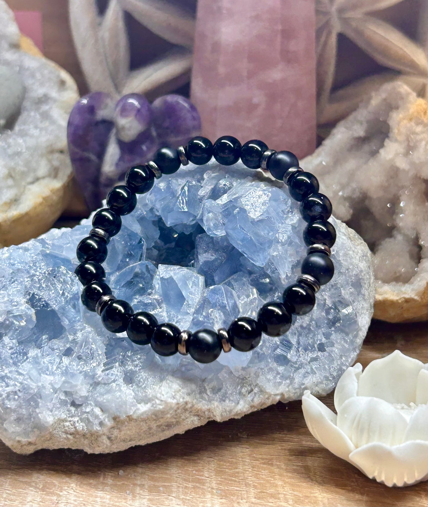 Bracelet en onyx noir