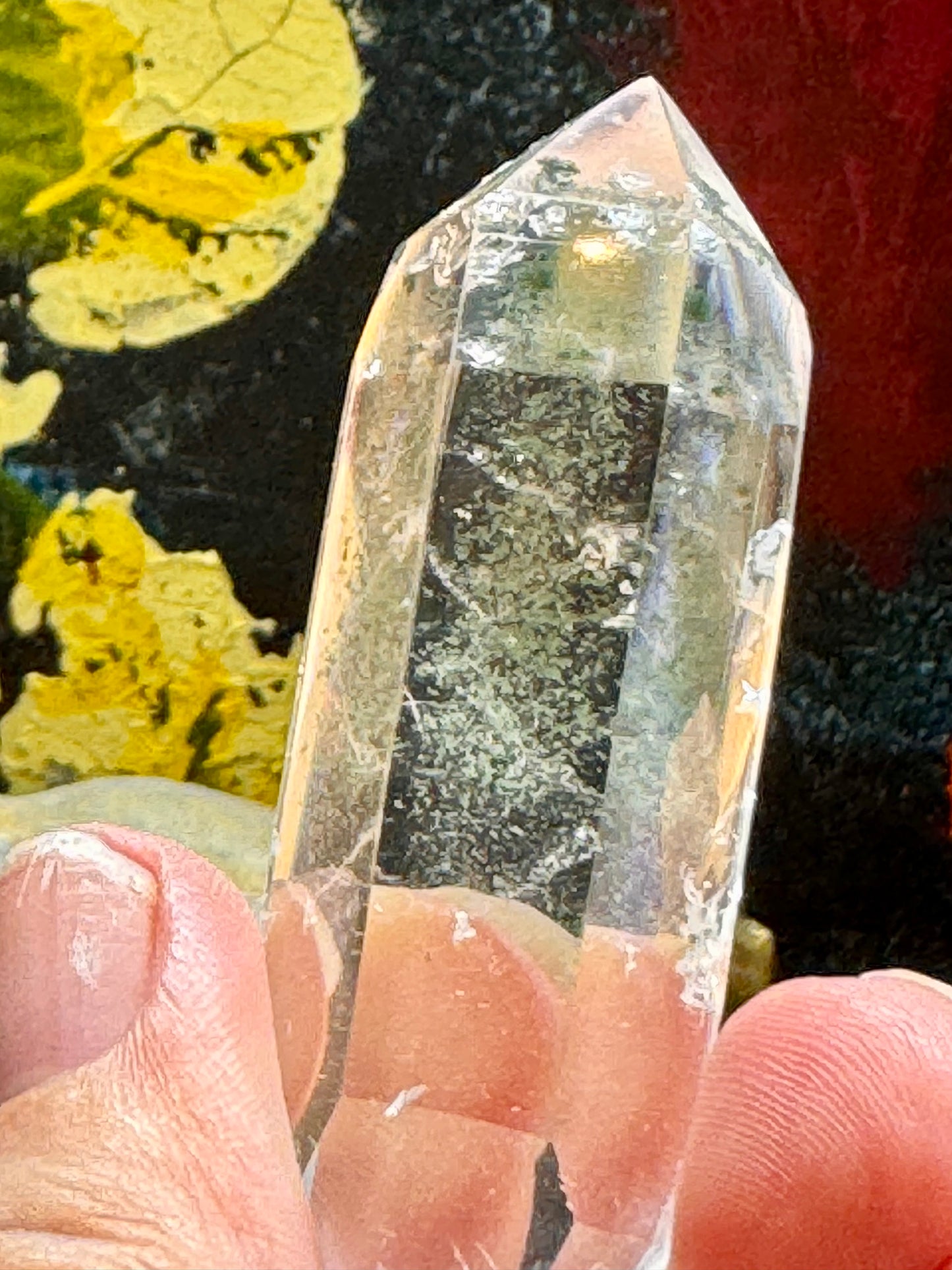 Pointe de quartz cristal biterminée