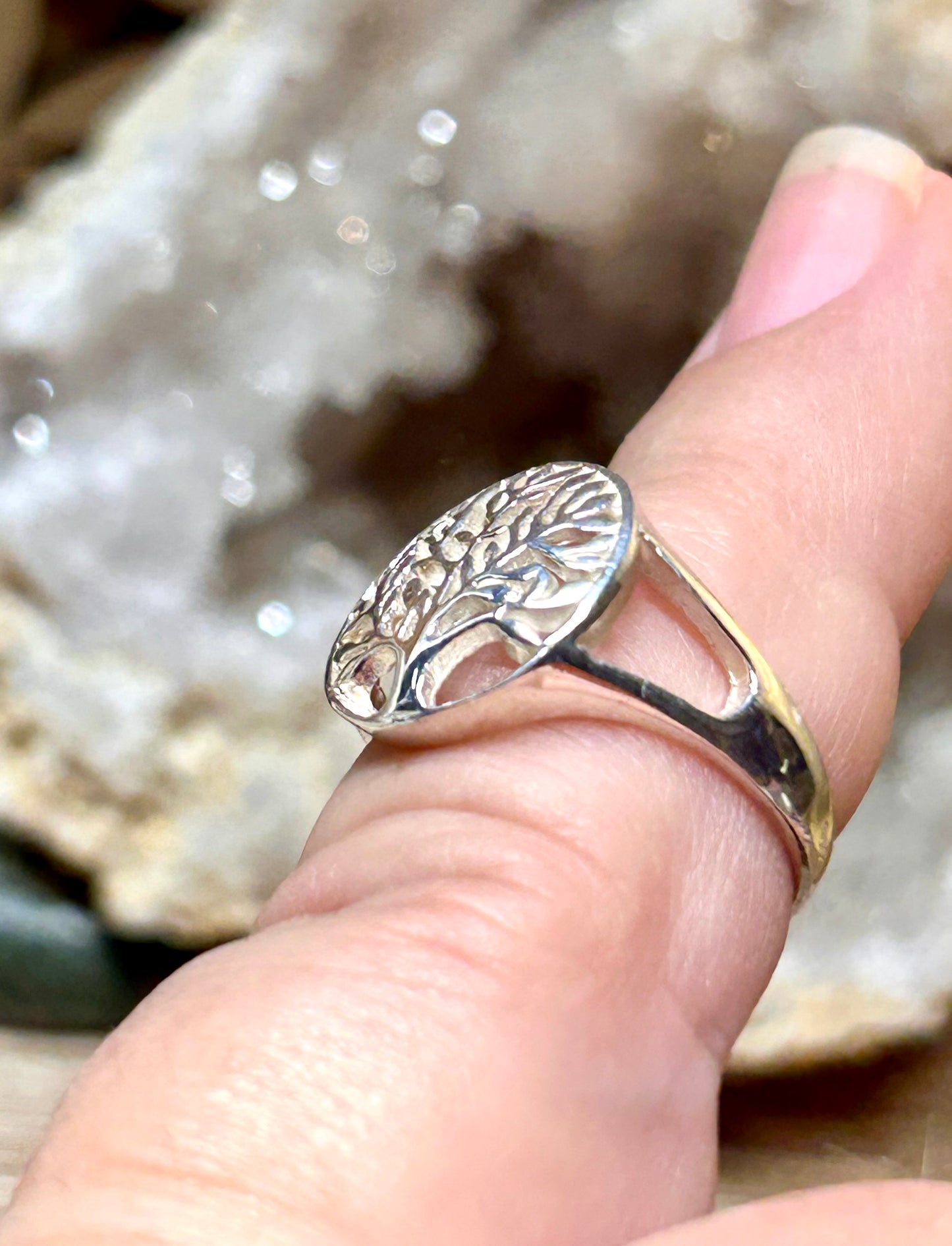 Bague en argent 925 et arbre de vie