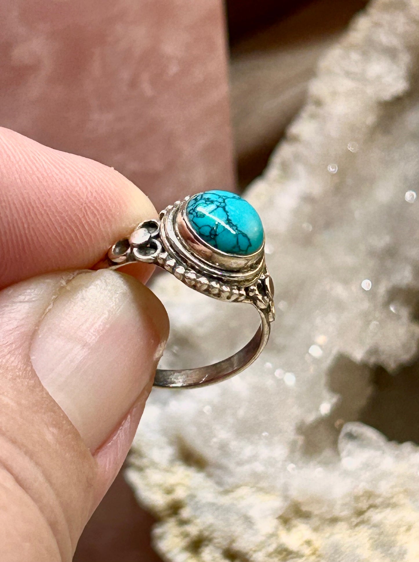 Bague en argent et turquoise