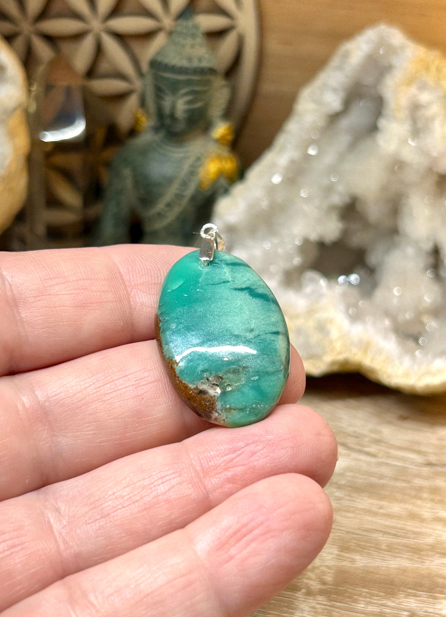 Pendentif de chrysoprase