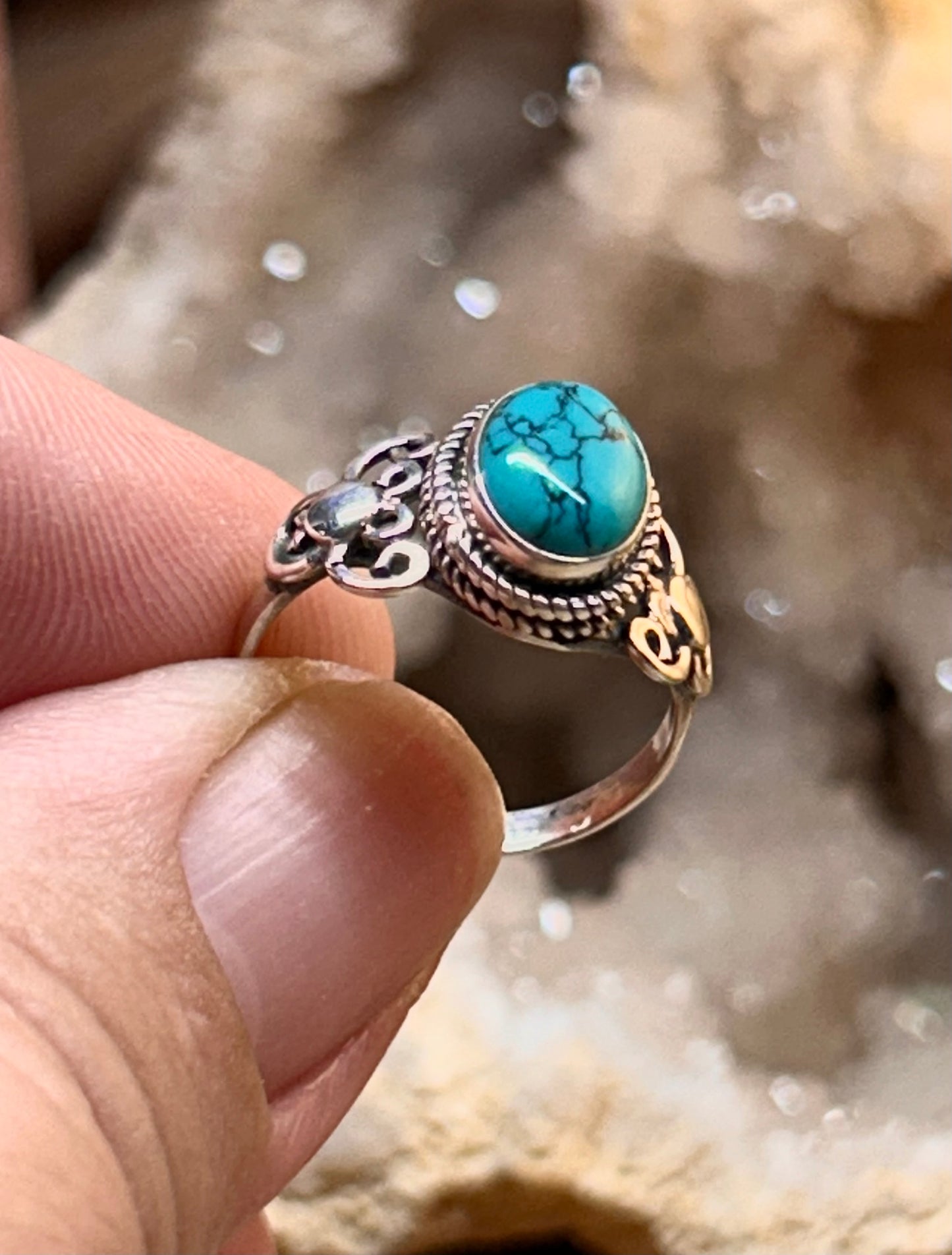 Bague en argent et turquoise