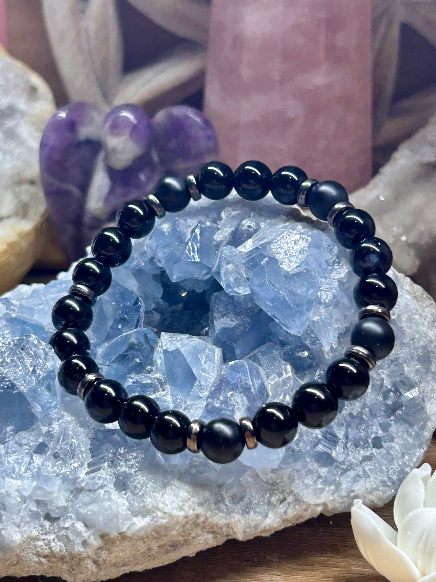 Bracelet en onyx noir