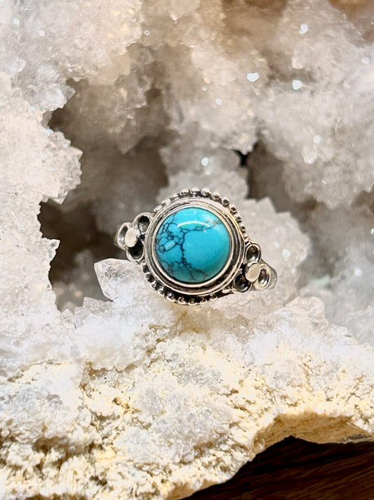 Bague en argent et turquoise