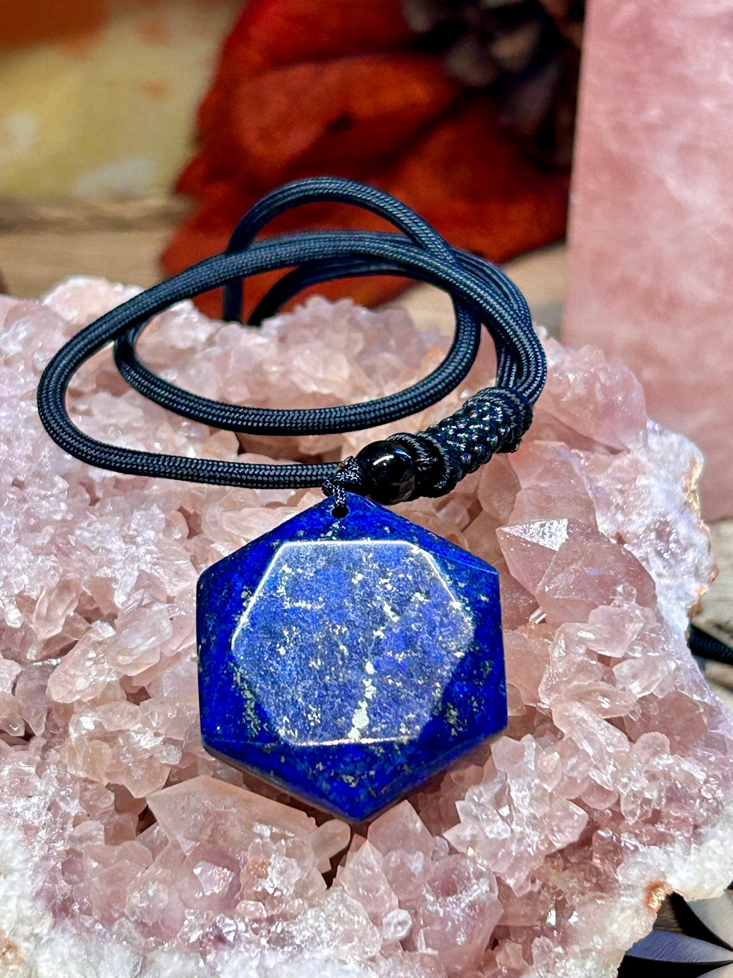 Collier Lapis-Lazuli Sceau de Salomon