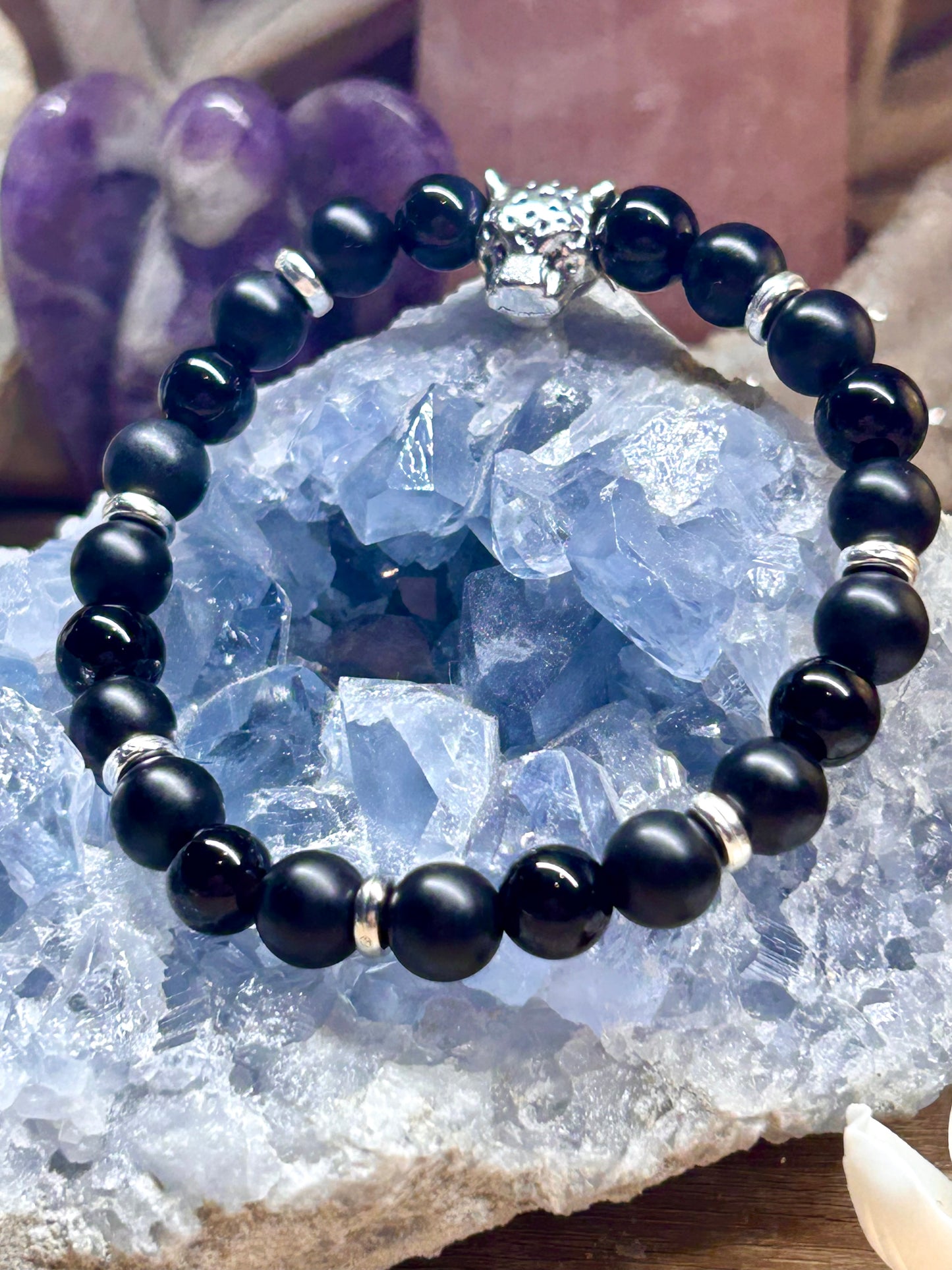 Bracelet en onyx noir