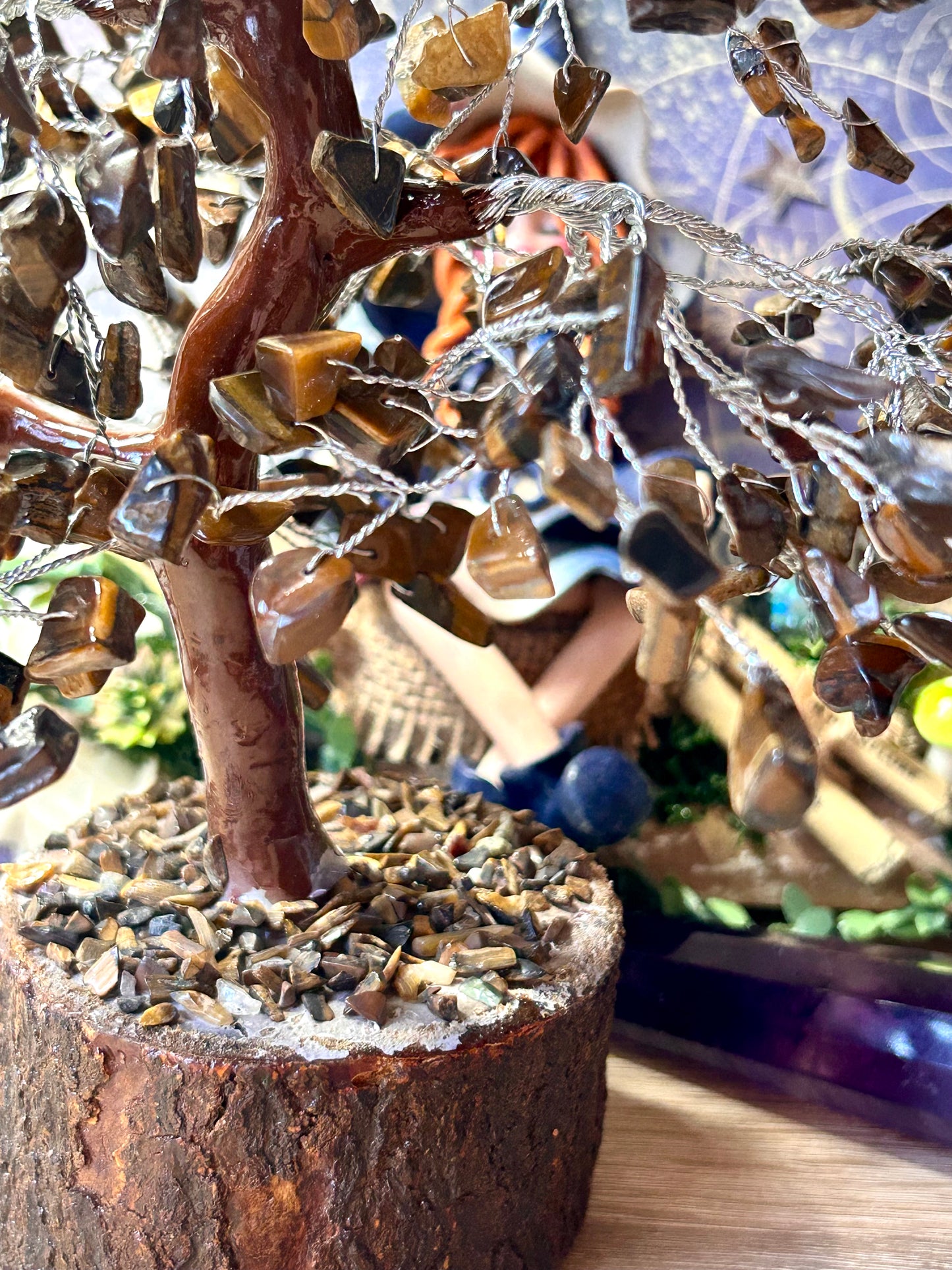 Arbre du bonheur avec 500 pierres d’œil de tigre