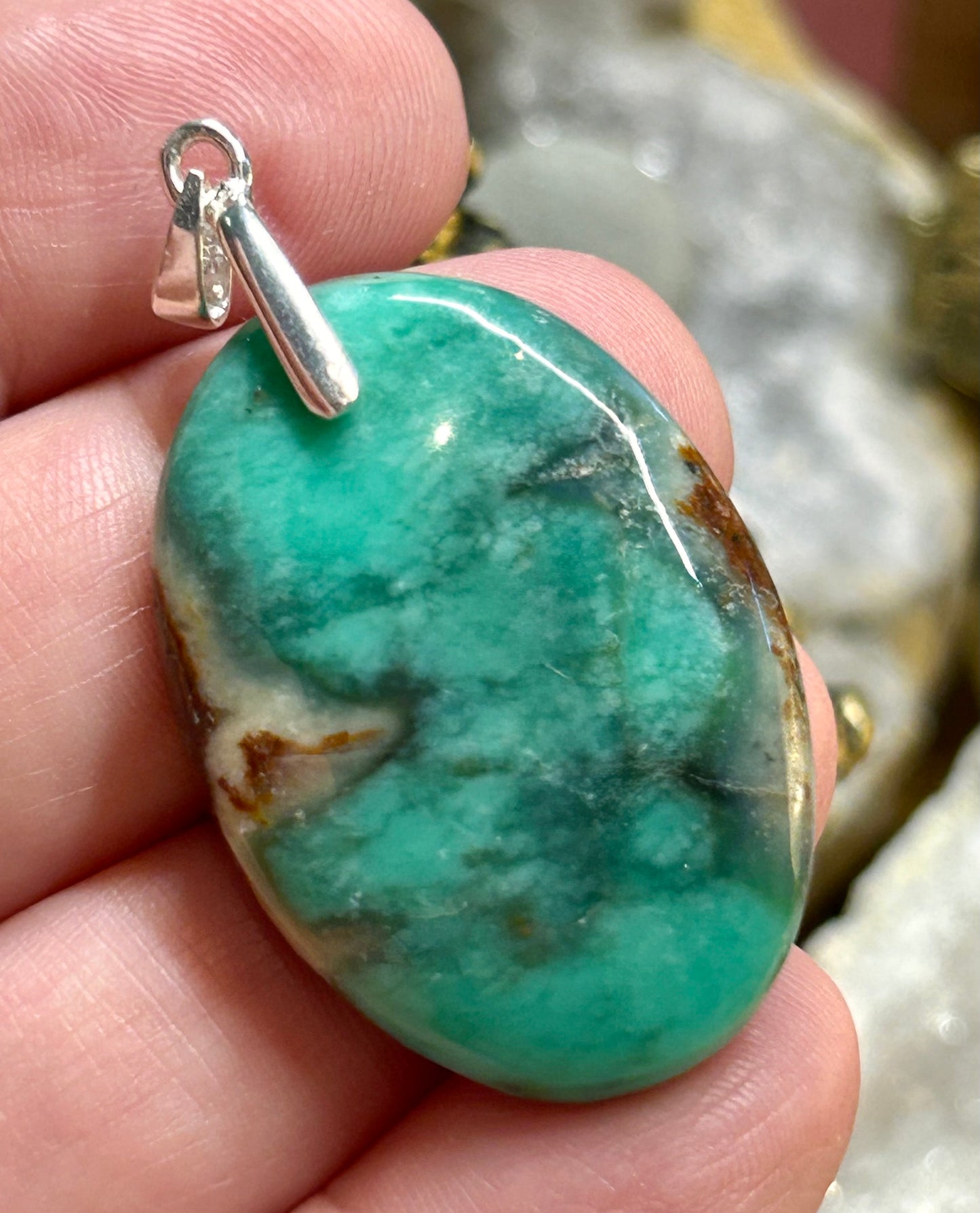 Pendentif de chrysoprase