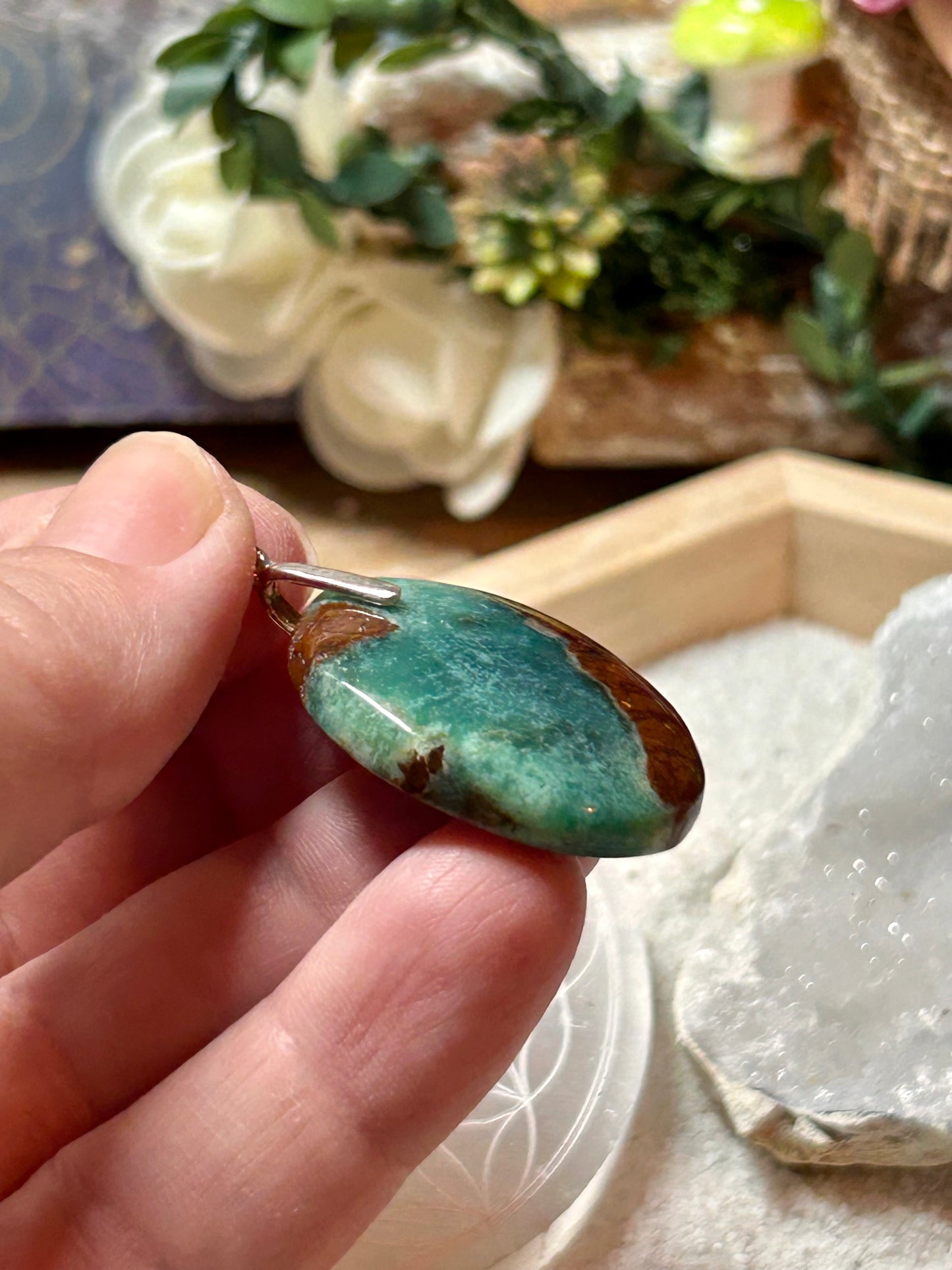 Pendentif de chrysoprase