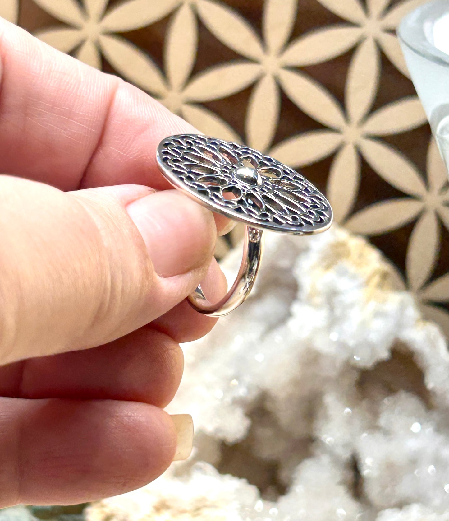 Bague mandala en argent