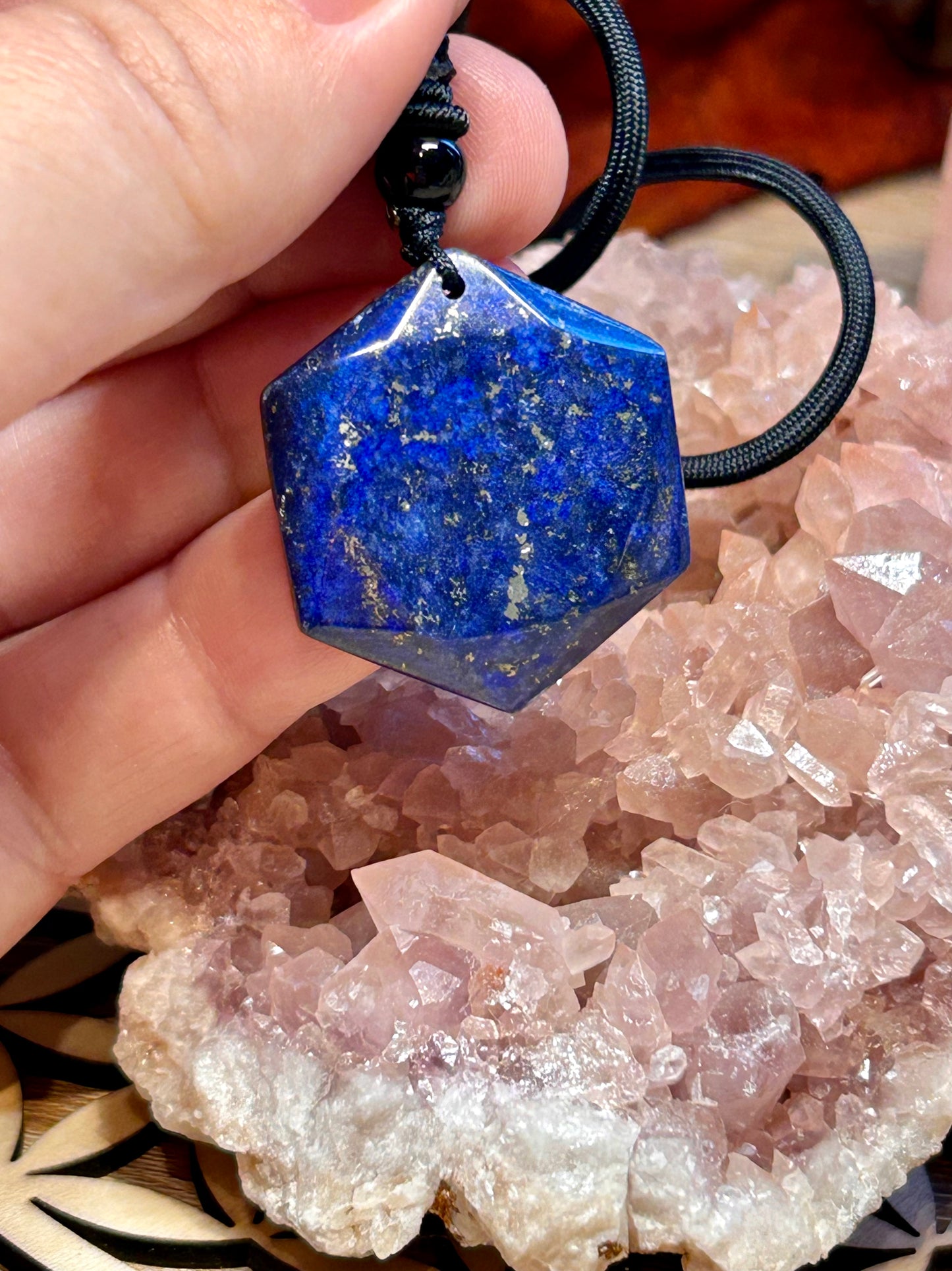 Collier Lapis-Lazuli Sceau de Salomon