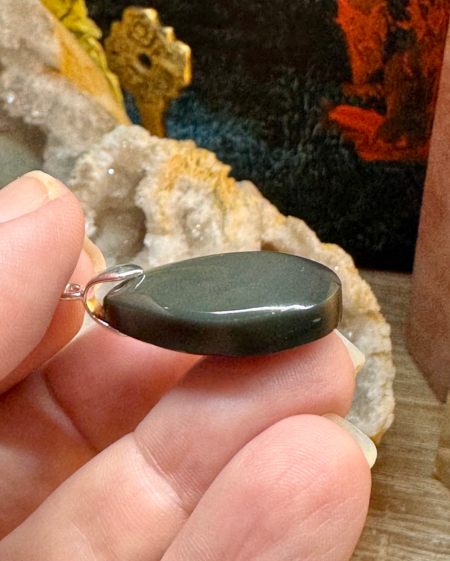 Pendentif obsidienne œil céleste