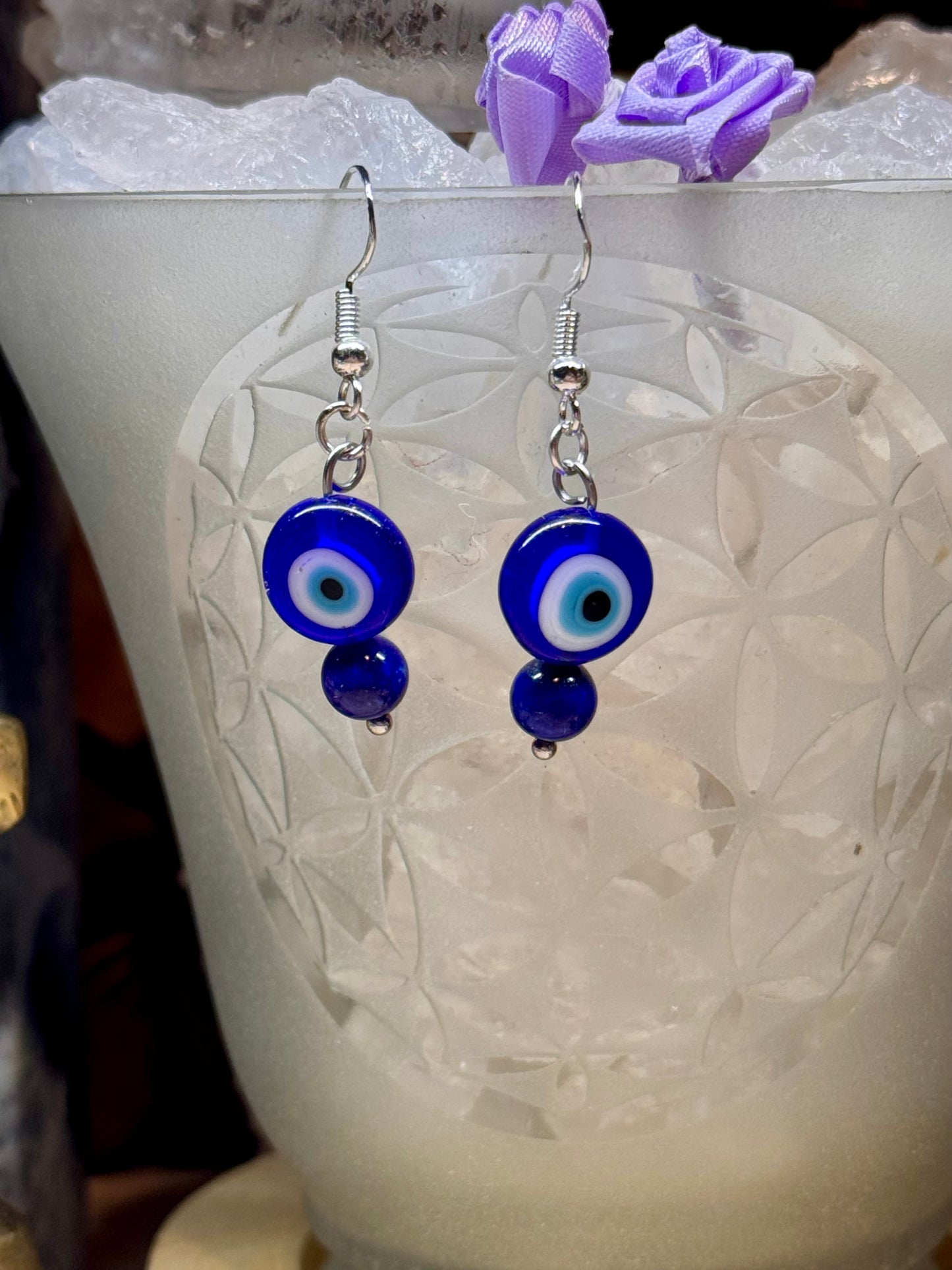 Boucles d’oreilles Œil de Nazar et Lapis-lazuli