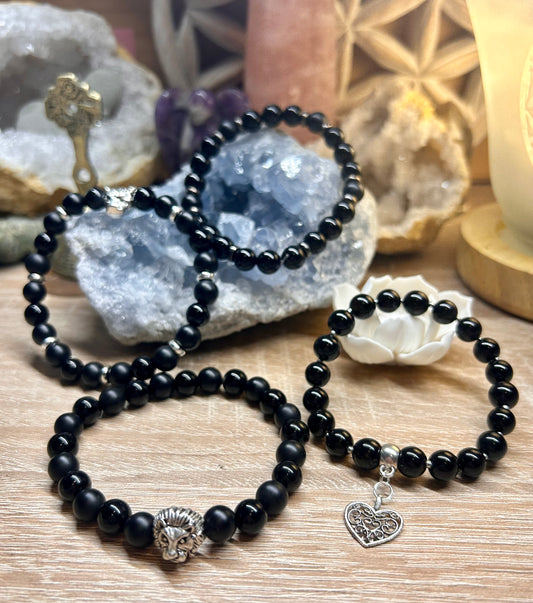 Bracelet en onyx noir