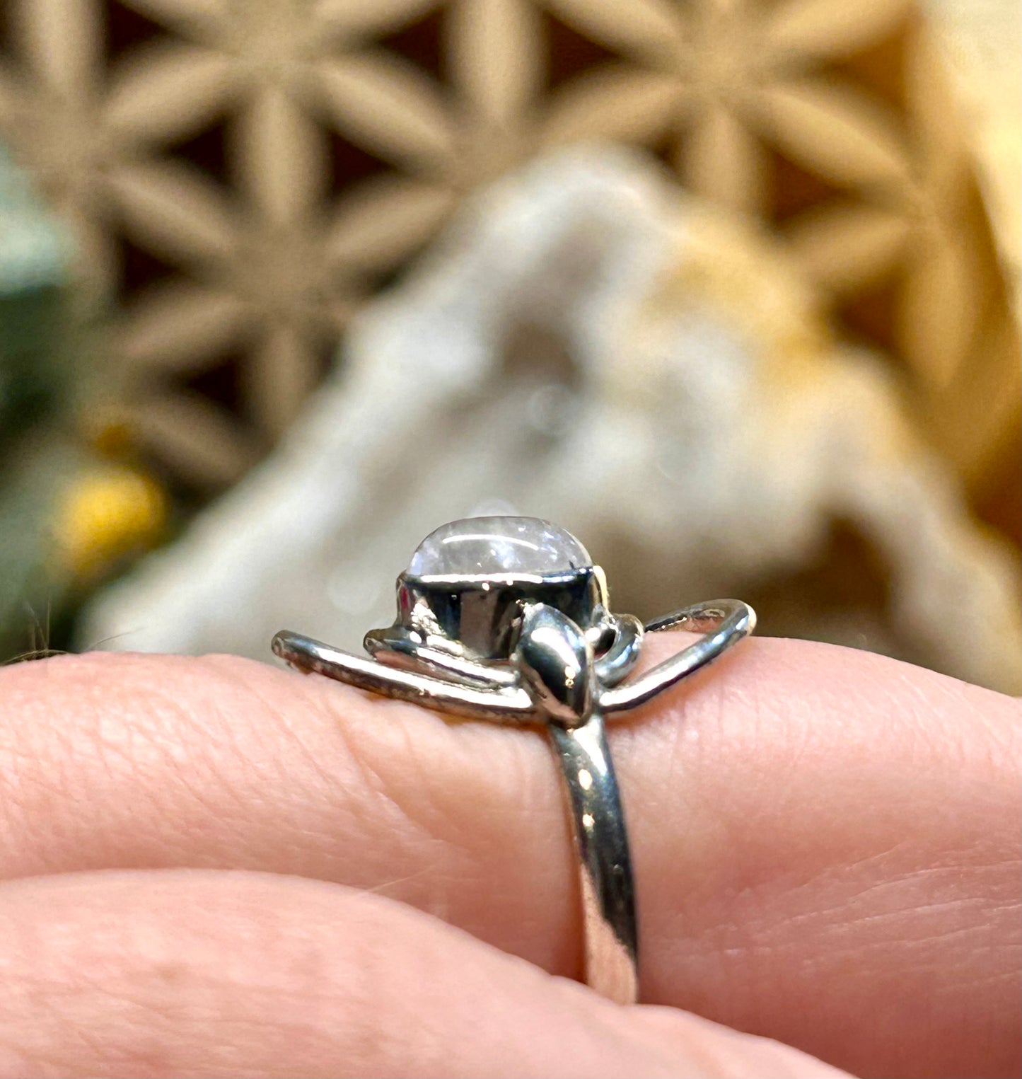 Bague en argent et quartz rose