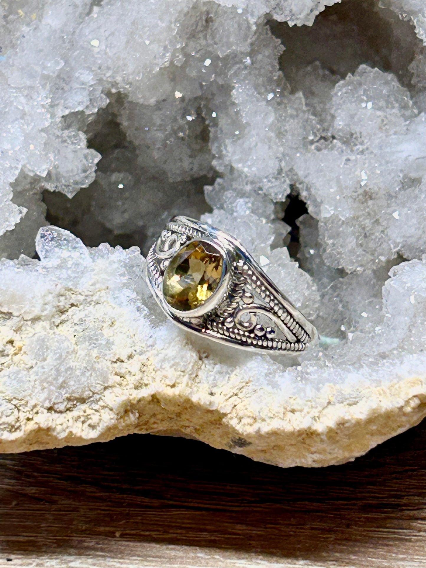 Bague citrine en argent 925