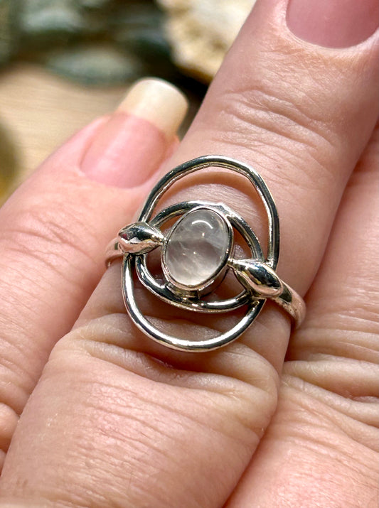 Bague en argent et quartz rose