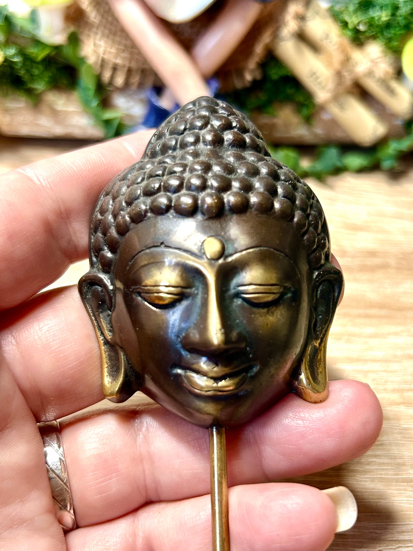 Tête de Bouddha en bronze