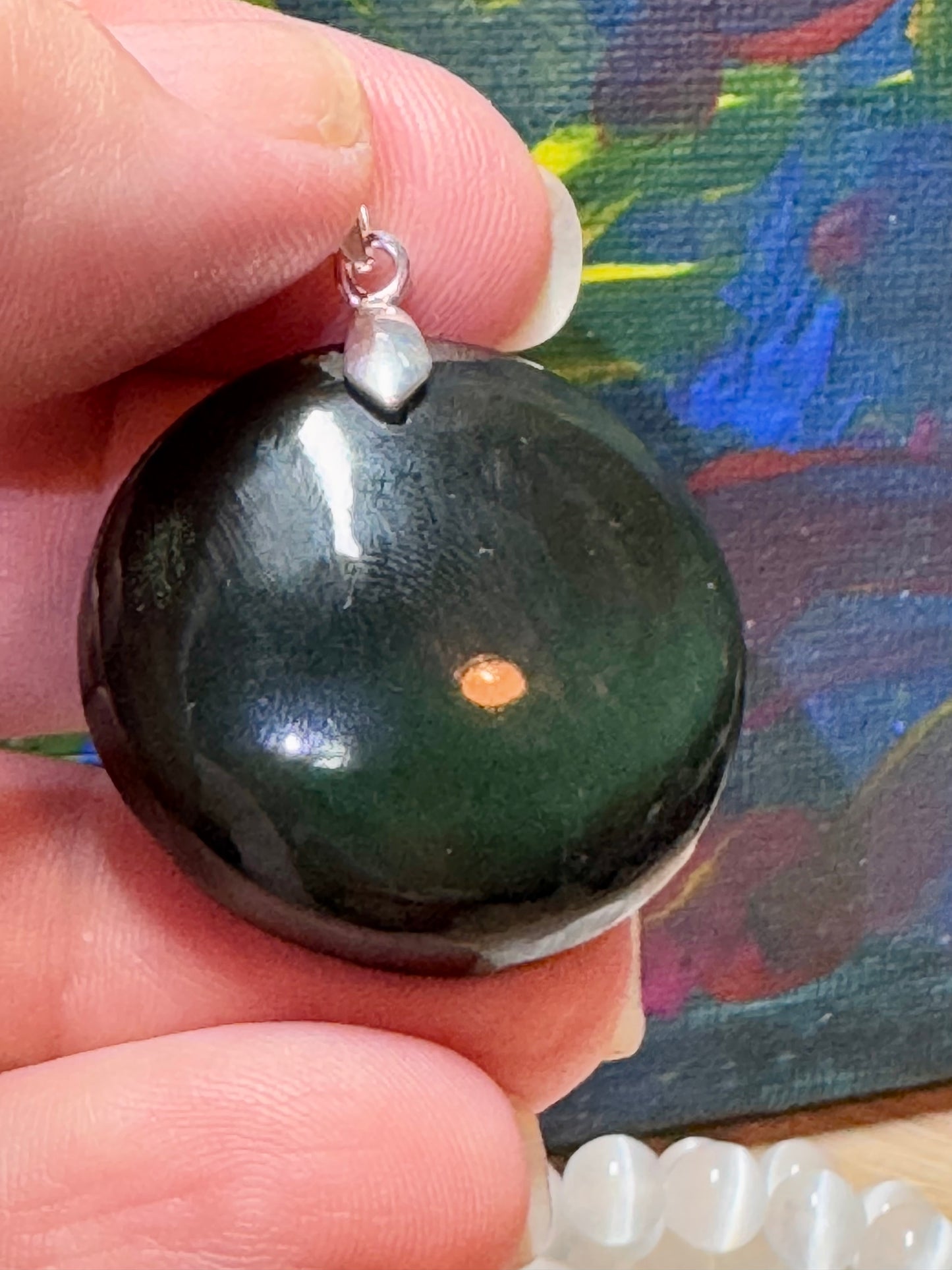 Pendentif en obsidienne oeil céleste