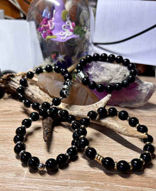 Bracelet en obsidienne œil céleste