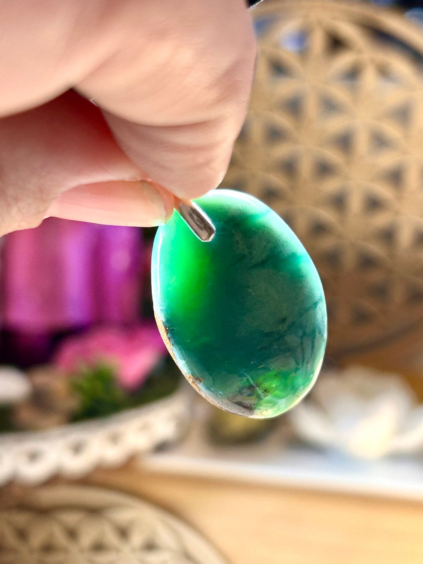 Pendentif de chrysoprase