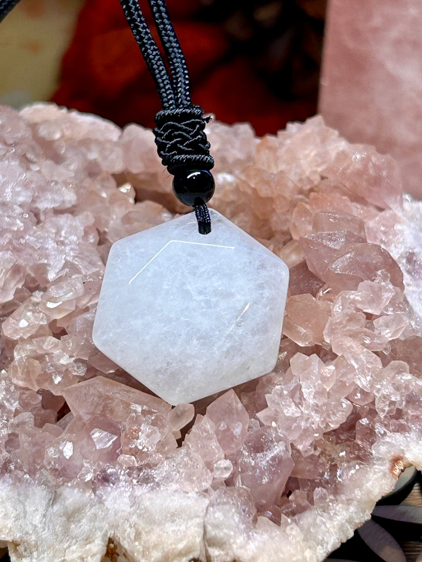 Collier en quartz blanc avec Sceau de Salomon