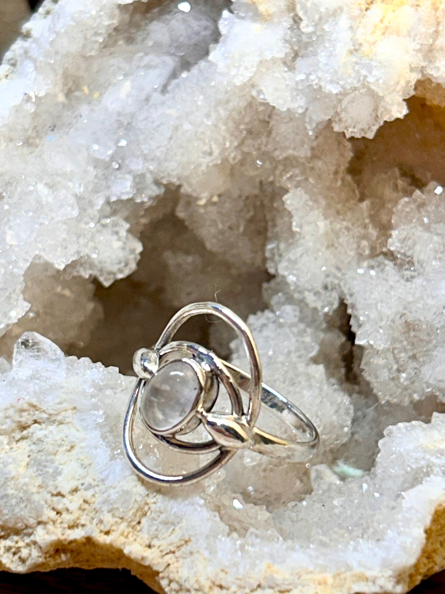 Bague en argent et quartz rose