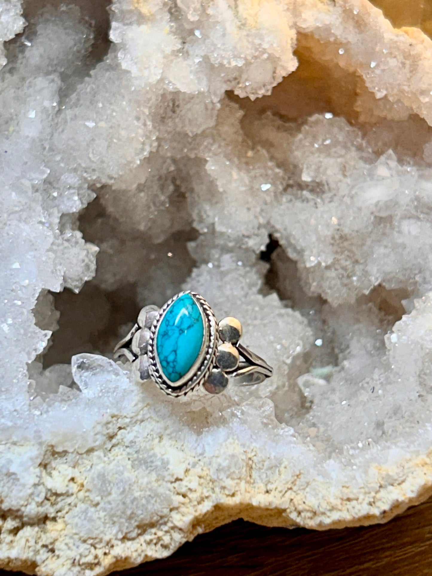 Bague en argent et turquoise