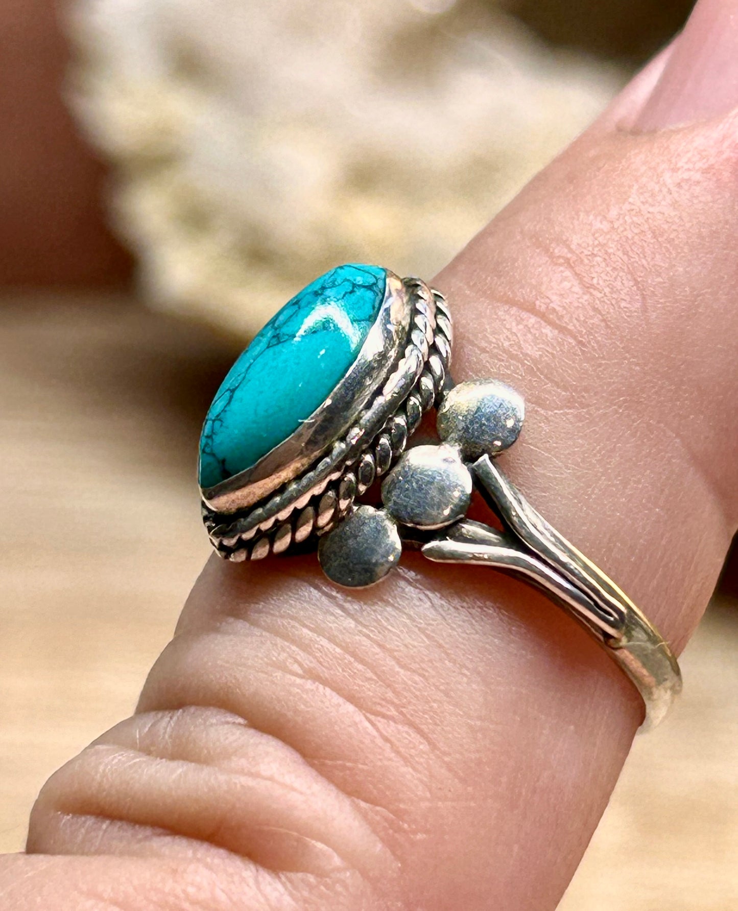 Bague en argent et turquoise