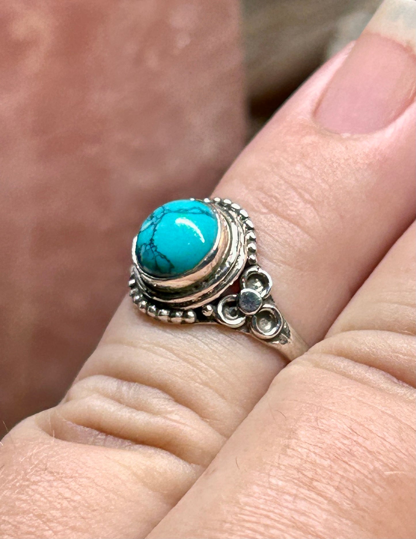 Bague en argent et turquoise