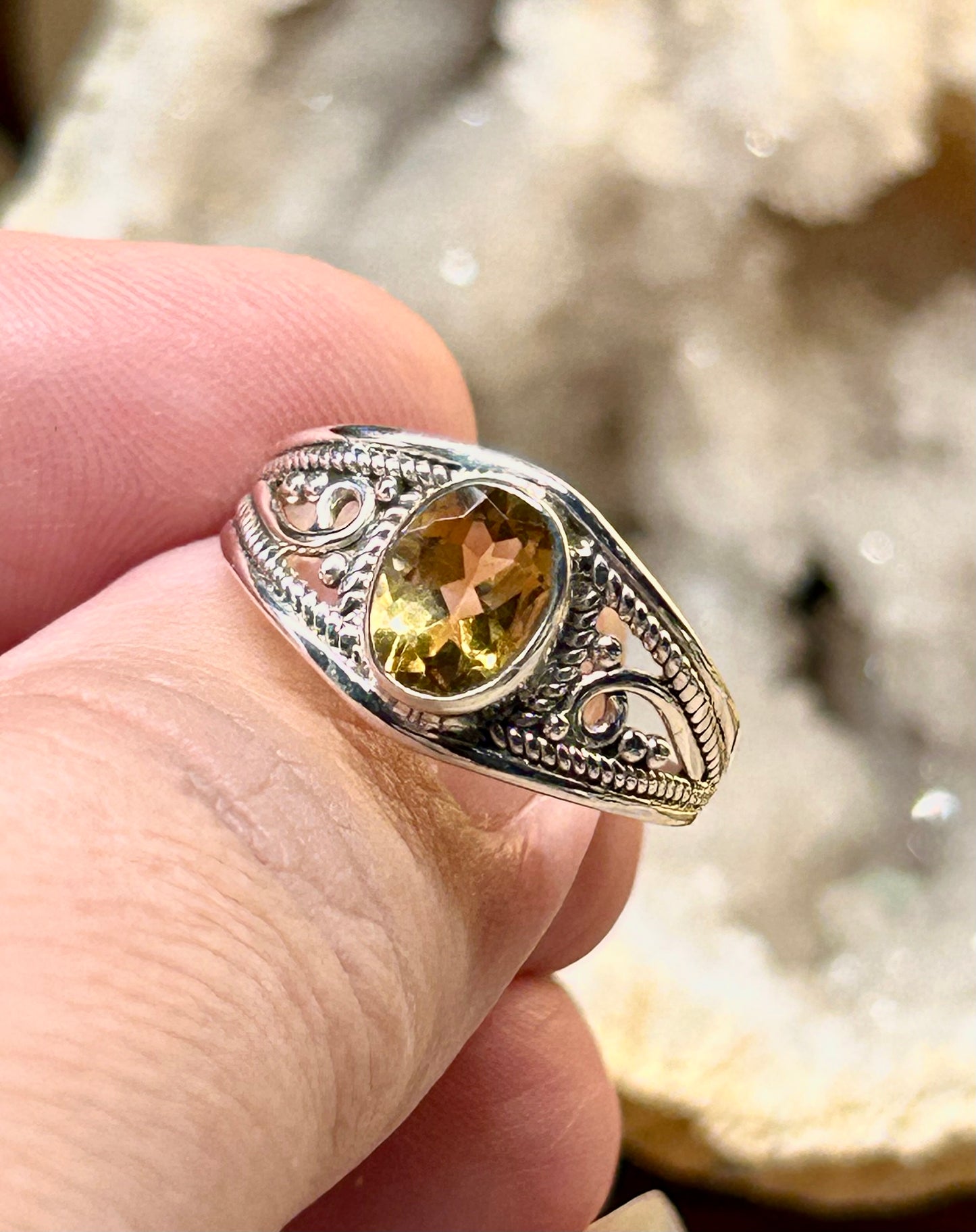 Bague citrine en argent 925