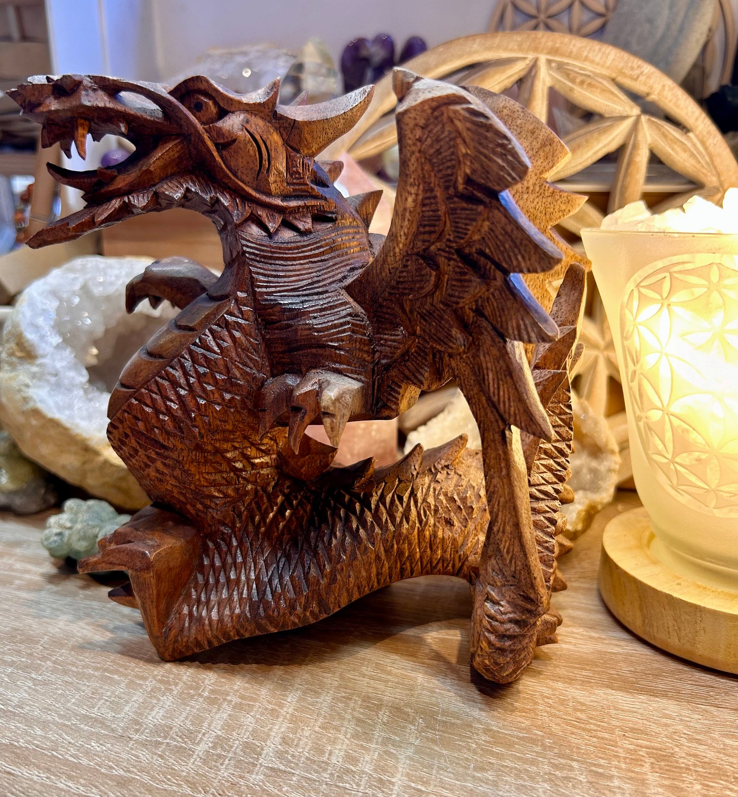 Dragon chinois en bois balinais