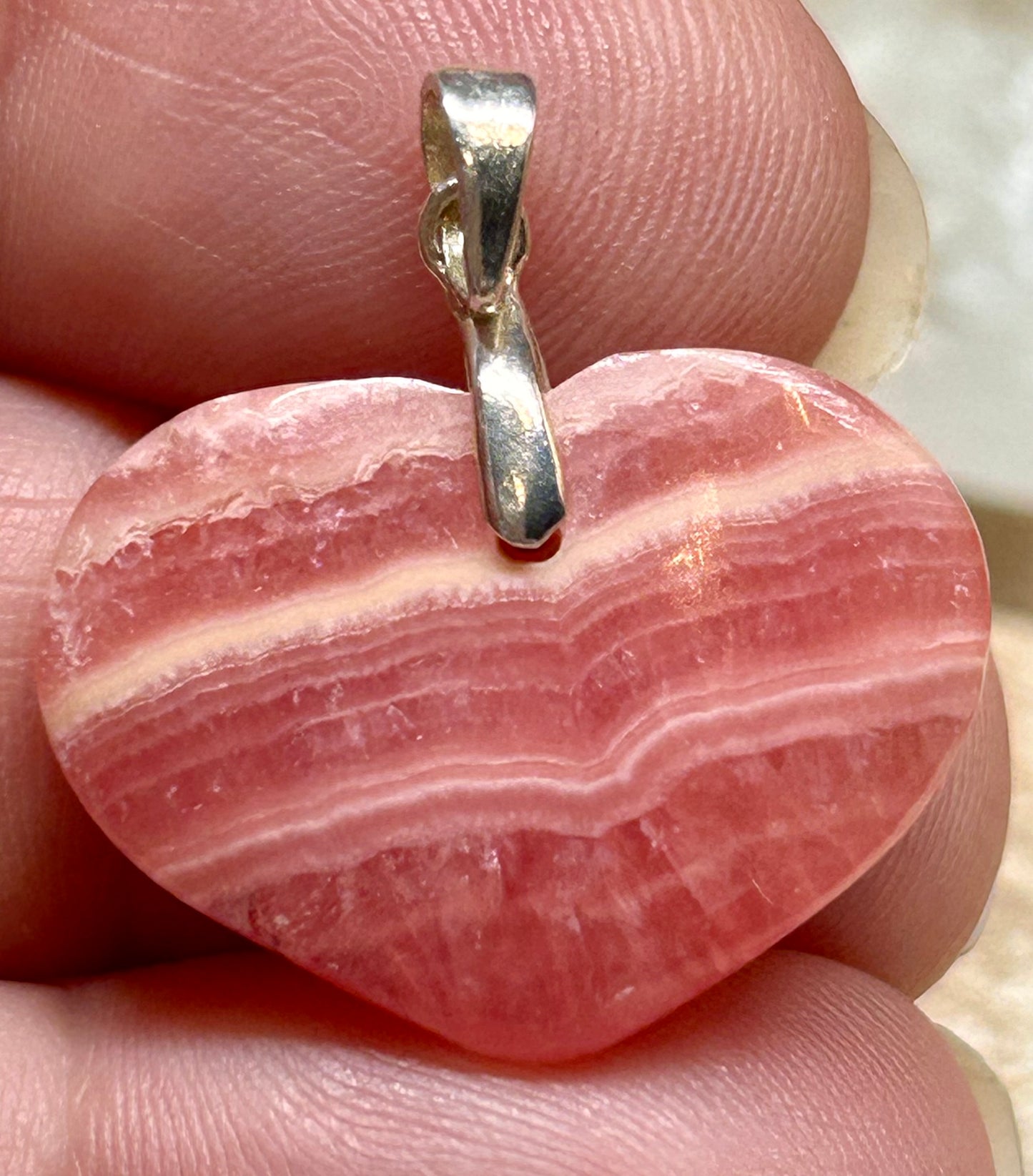 Pendentif cœur de rhodochrosite - 3