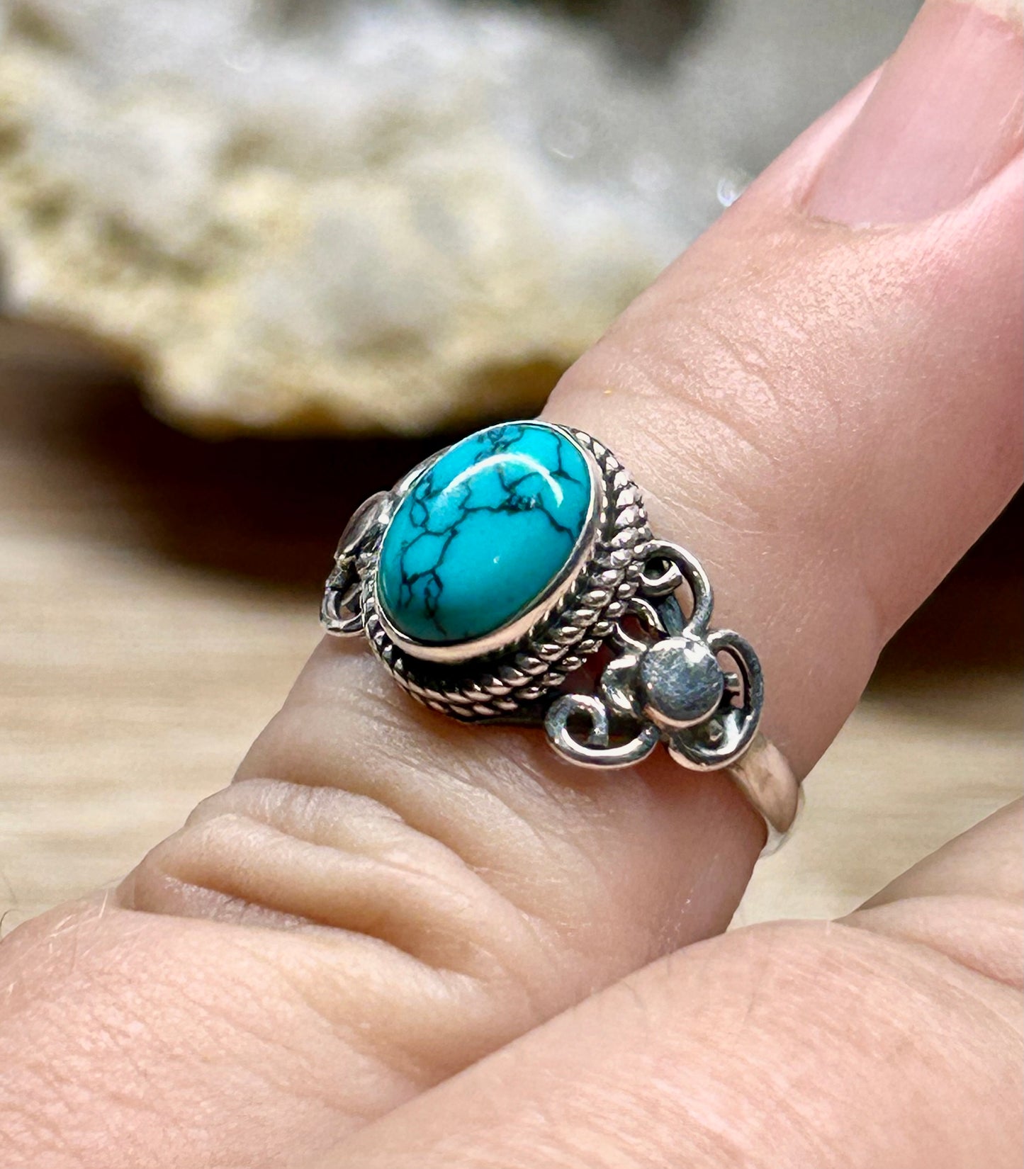 Bague en argent et turquoise