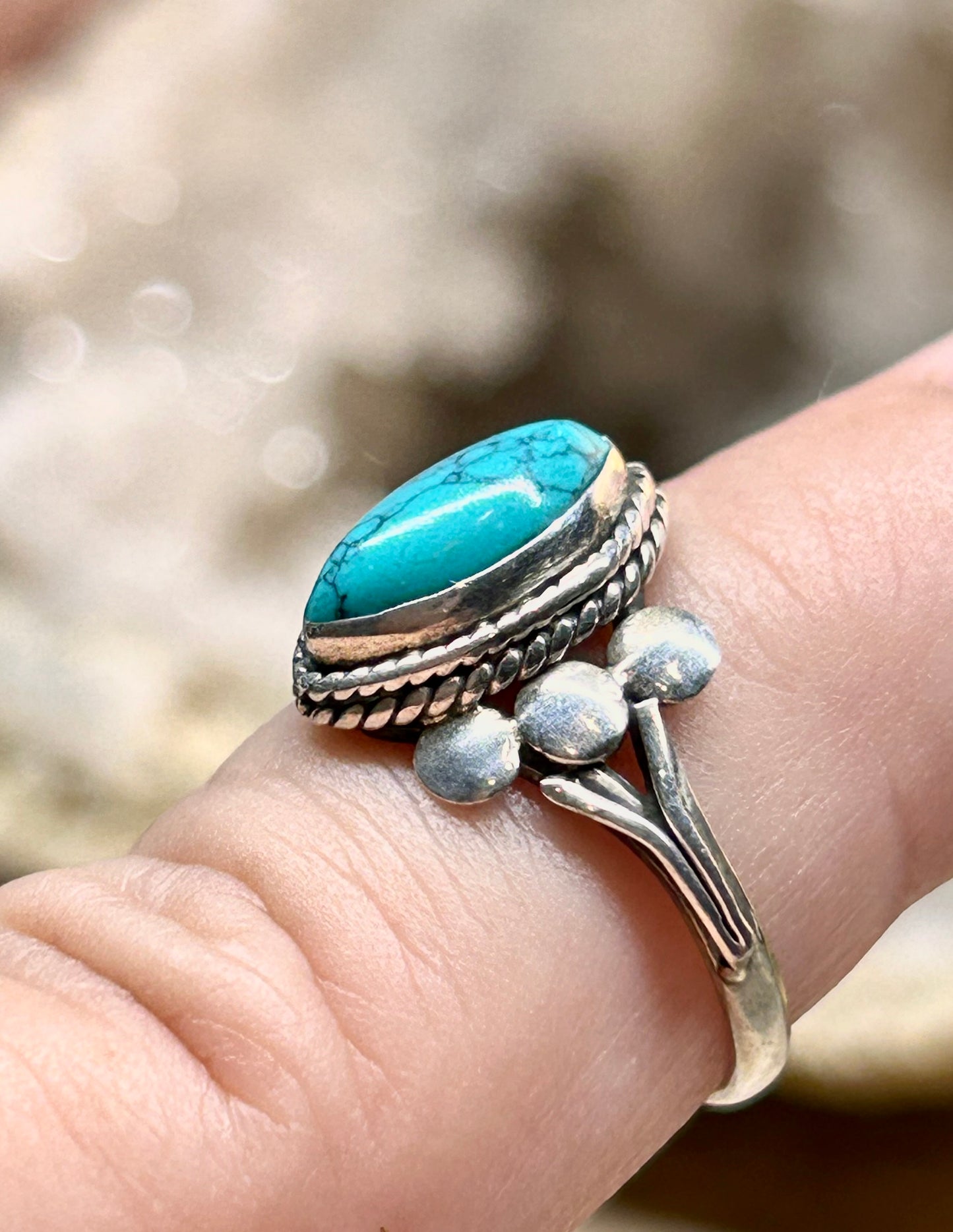 Bague en argent et turquoise