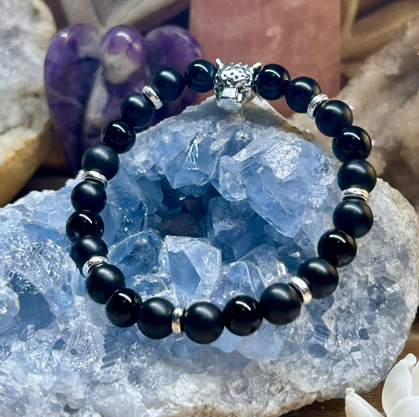 Bracelet en onyx noir