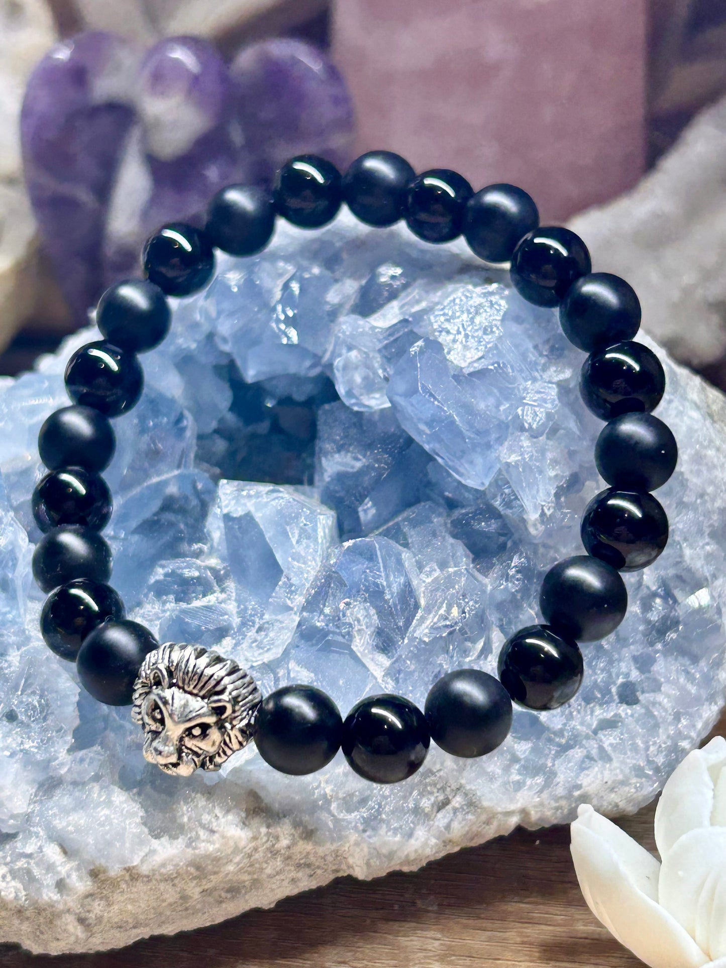 Bracelet en onyx noir