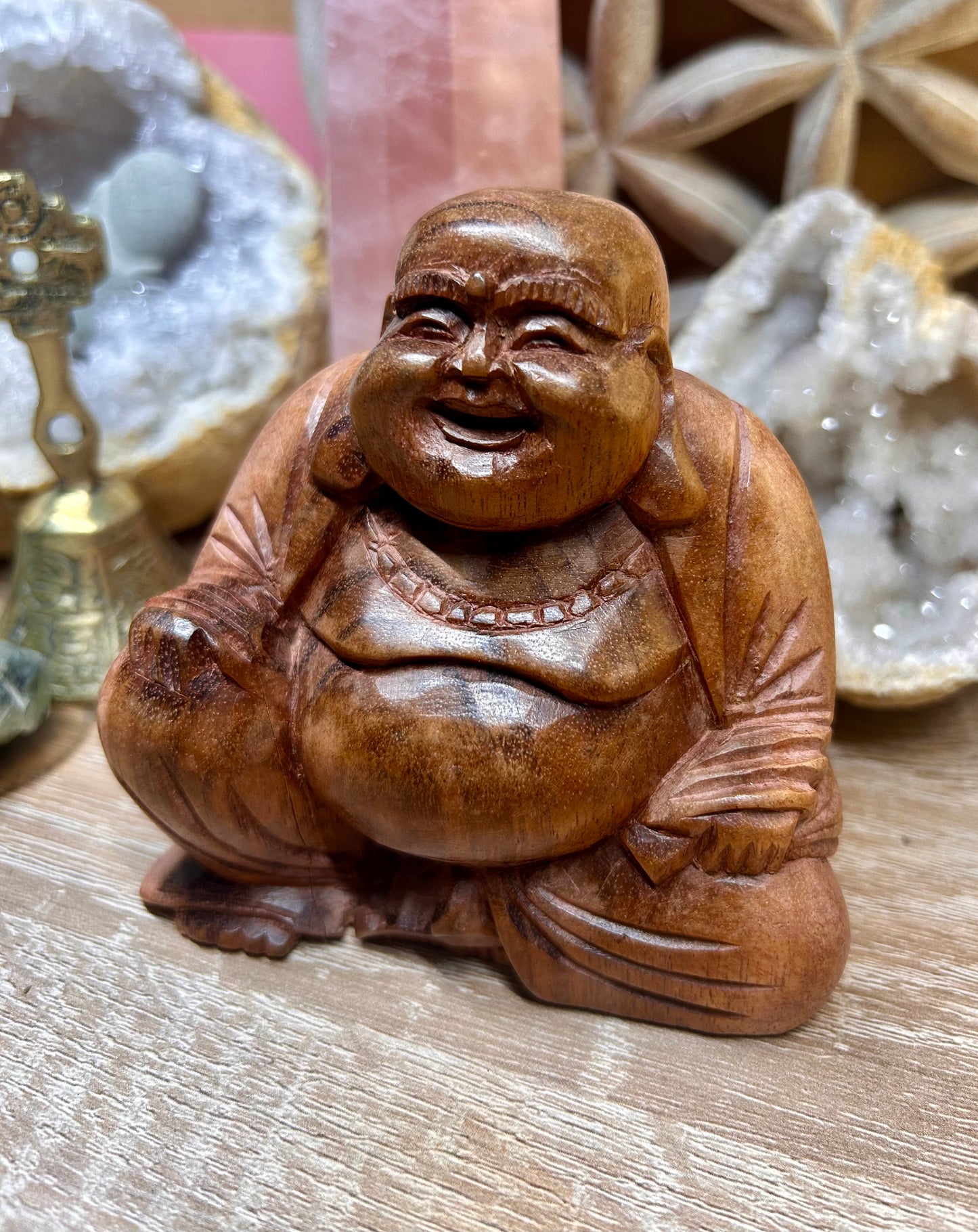 Bouddha rieur en bois