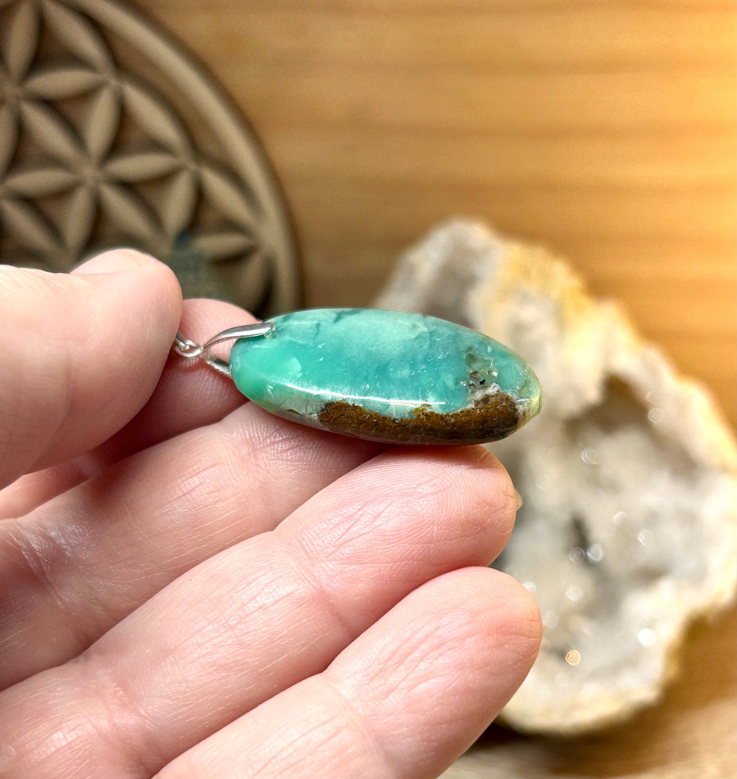 Pendentif de chrysoprase